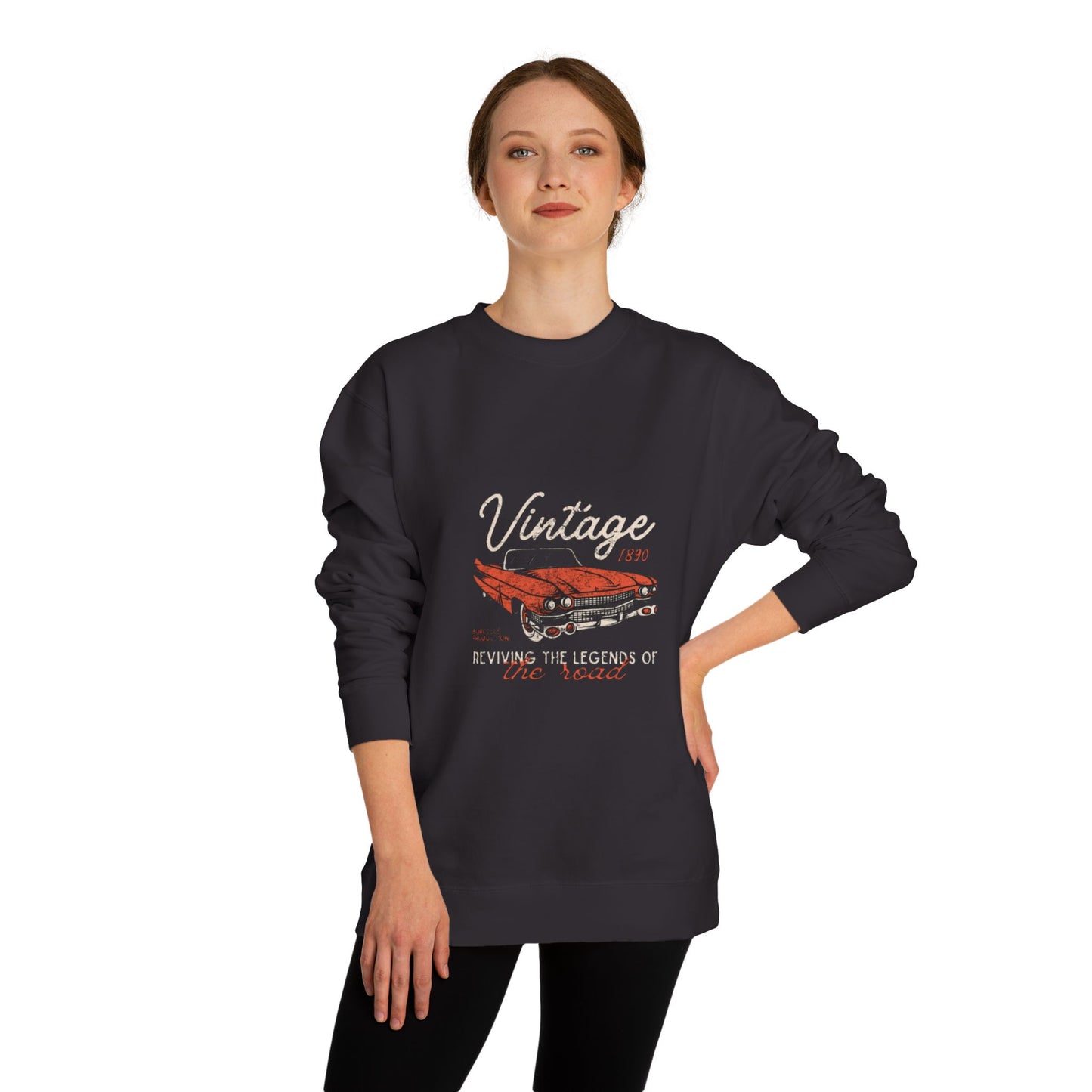 Vintage Car Crew Neck Sweatshirt - Retro Auto Design, Gift for Car Enthusiasts, Classic Car Lover, Vintage Apparel
