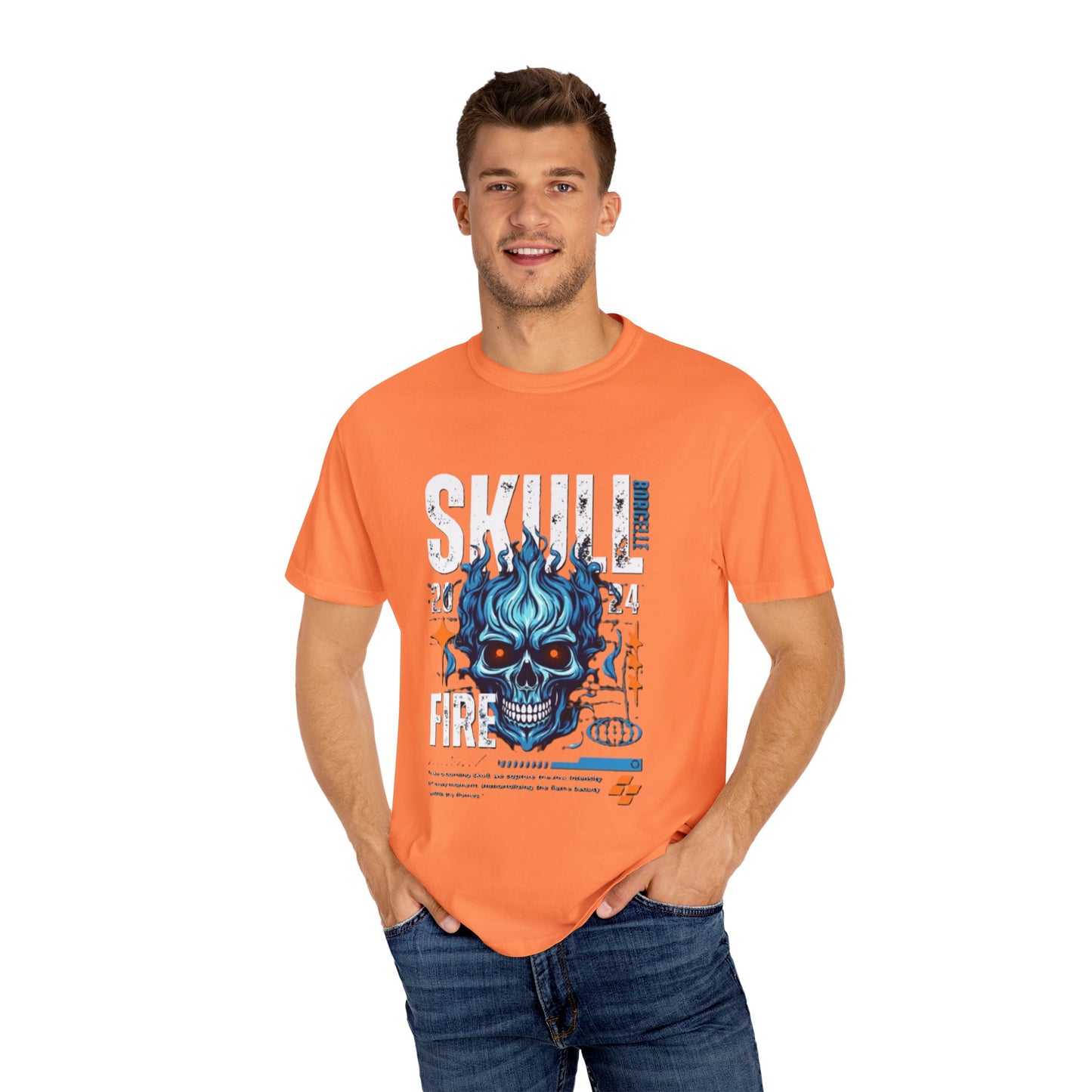 Skull Fire T-Shirt | Edgy Graphic Tee for Casual Wear, Perfect for Halloween, Music Festivals, Gift for Him/Her, Skull Lovers