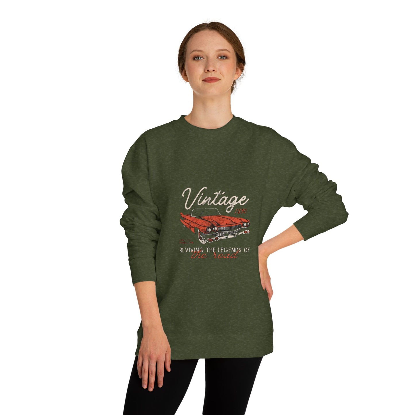 Vintage Car Crew Neck Sweatshirt - Retro Auto Design, Gift for Car Enthusiasts, Classic Car Lover, Vintage Apparel