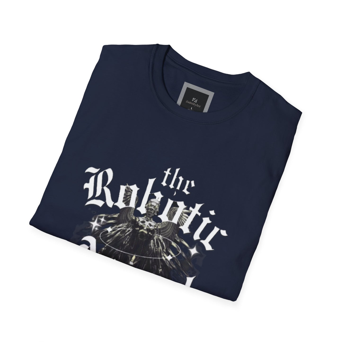 Gothic Graphic Tee | The Robotic Angel | Softstyle T-Shirt | Vintage Streetwear | Art Lover Gift | Casual Outfit Essential