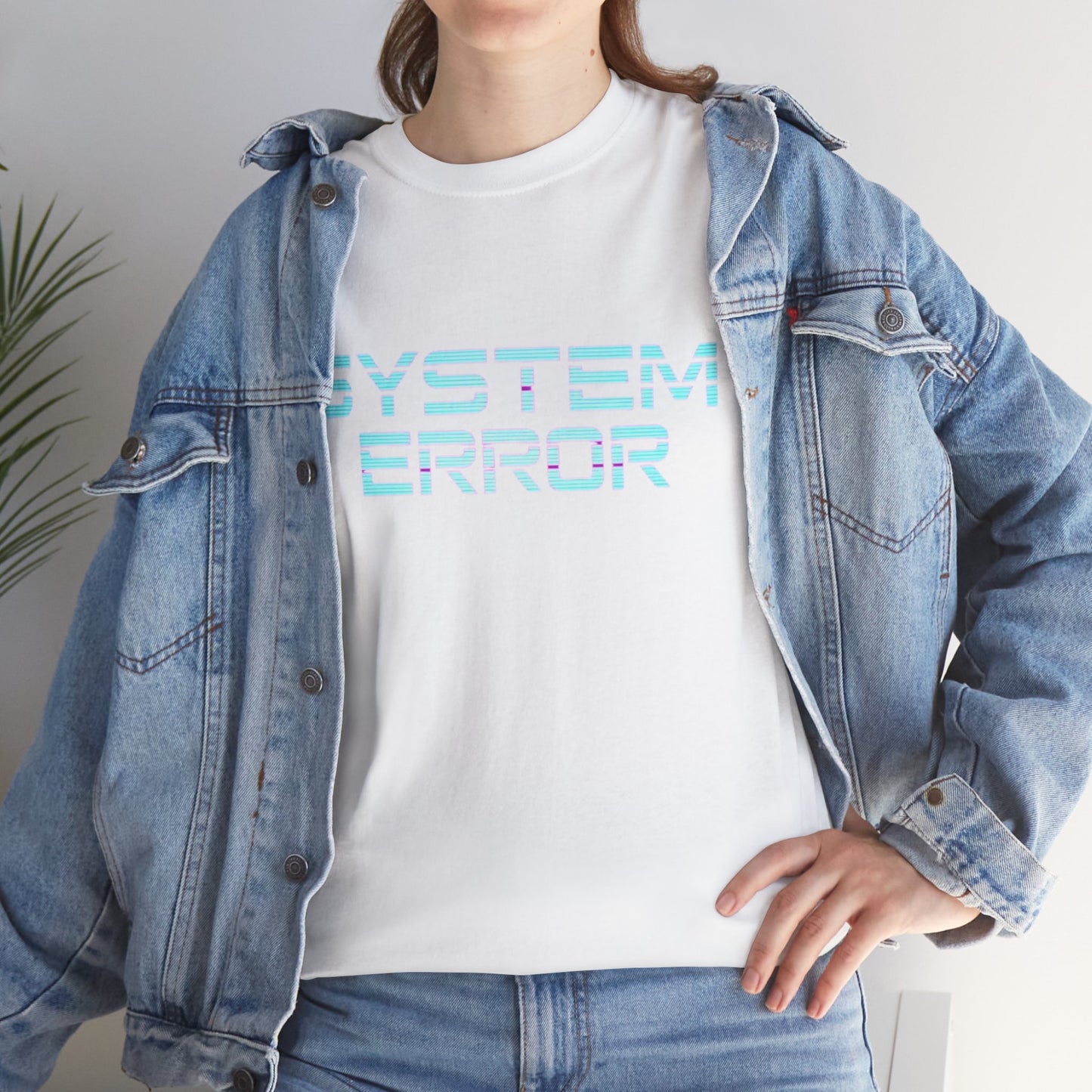 System Error Heavy Cotton Tee, Retro Graphic Shirt, Tech Humor Tee, Casual Everyday Wear, Gift for Geeks, Unique Statement T-Shirt