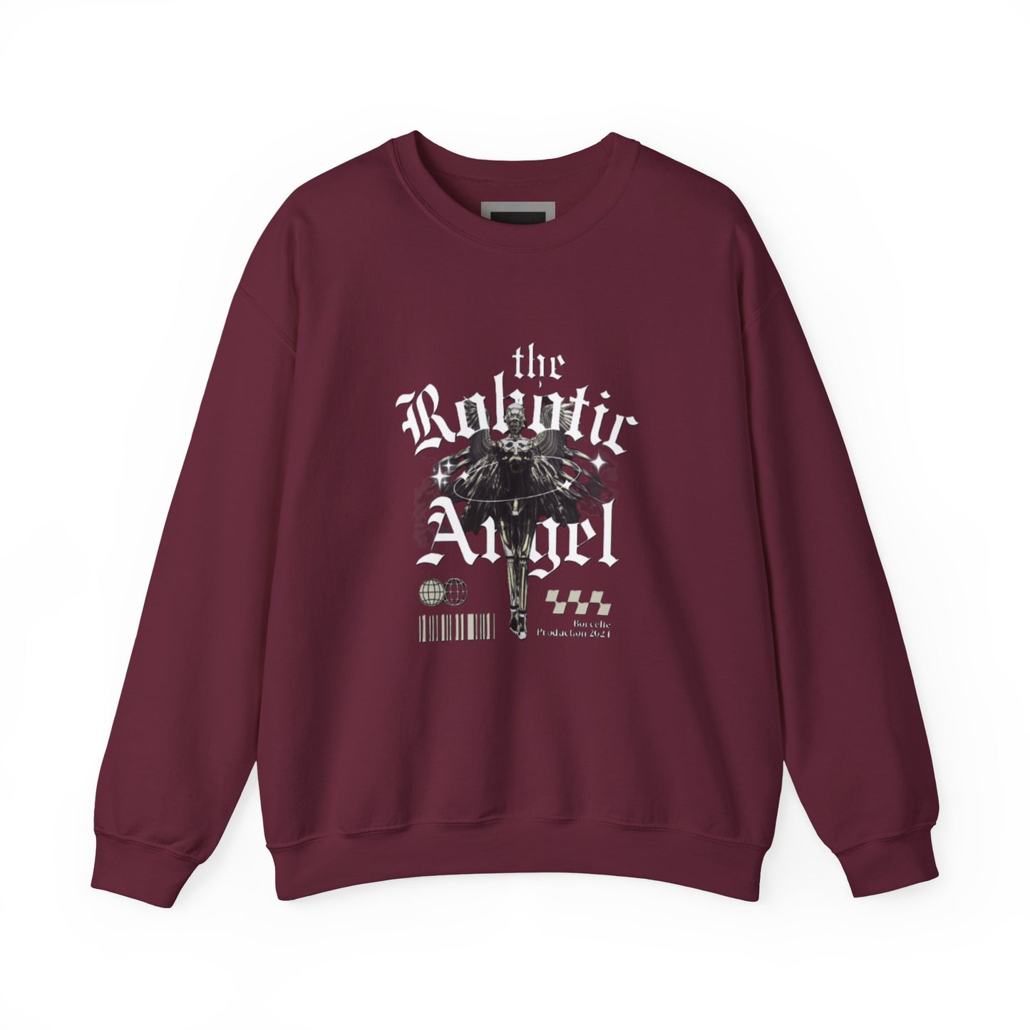 Robotic Angel Sweatshirt, Cozy Crewneck, Unique Graphic Sweatshirt, Perfect Gift, Trendy Streetwear, Perfect for Every Season