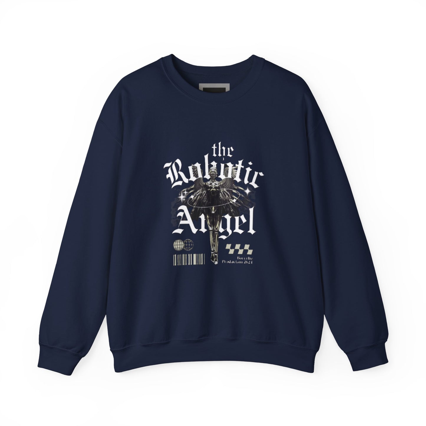 Robotic Angel Sweatshirt, Cozy Crewneck, Unique Graphic Sweatshirt, Perfect Gift, Trendy Streetwear, Perfect for Every Season