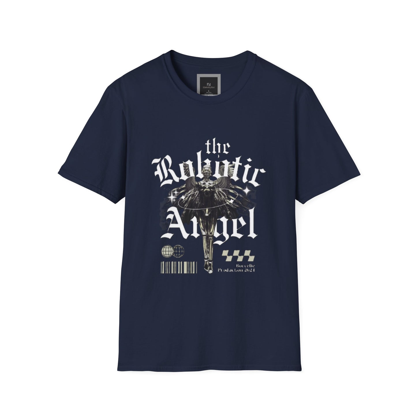 Gothic Graphic Tee | The Robotic Angel | Softstyle T-Shirt | Vintage Streetwear | Art Lover Gift | Casual Outfit Essential