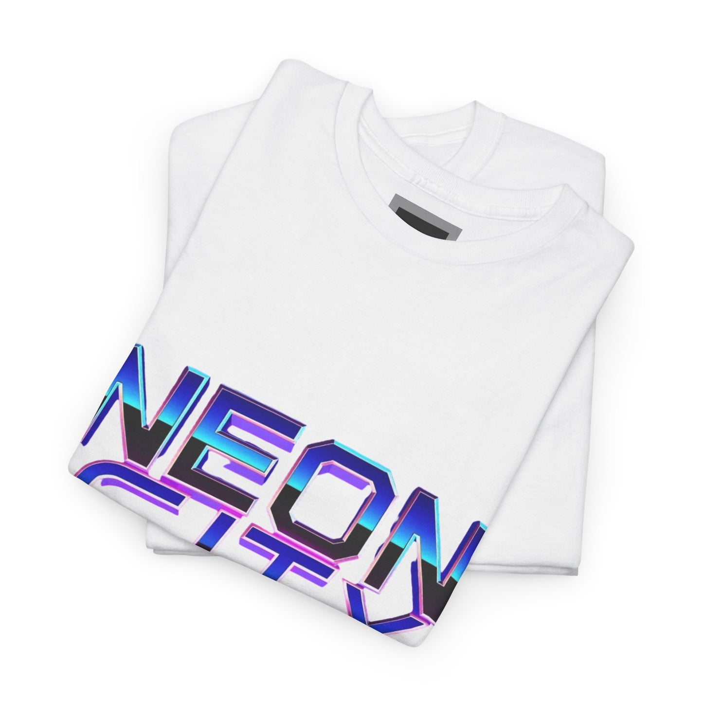 Neon City Heavy Cotton Tee | Retro Graphic Tee, Streetwear Shirt, Gamer Apparel, Festival Clothing, Gift for Him/Her