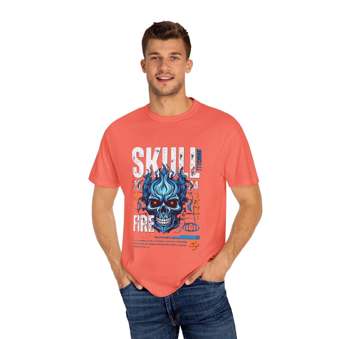 Skull Fire T-Shirt | Edgy Graphic Tee for Casual Wear, Perfect for Halloween, Music Festivals, Gift for Him/Her, Skull Lovers