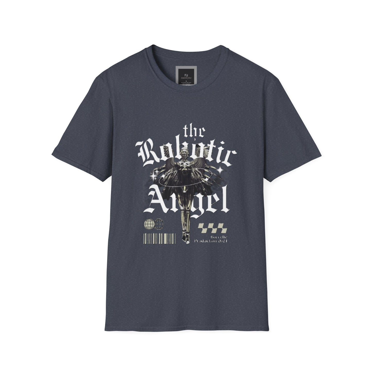 Gothic Graphic Tee | The Robotic Angel | Softstyle T-Shirt | Vintage Streetwear | Art Lover Gift | Casual Outfit Essential