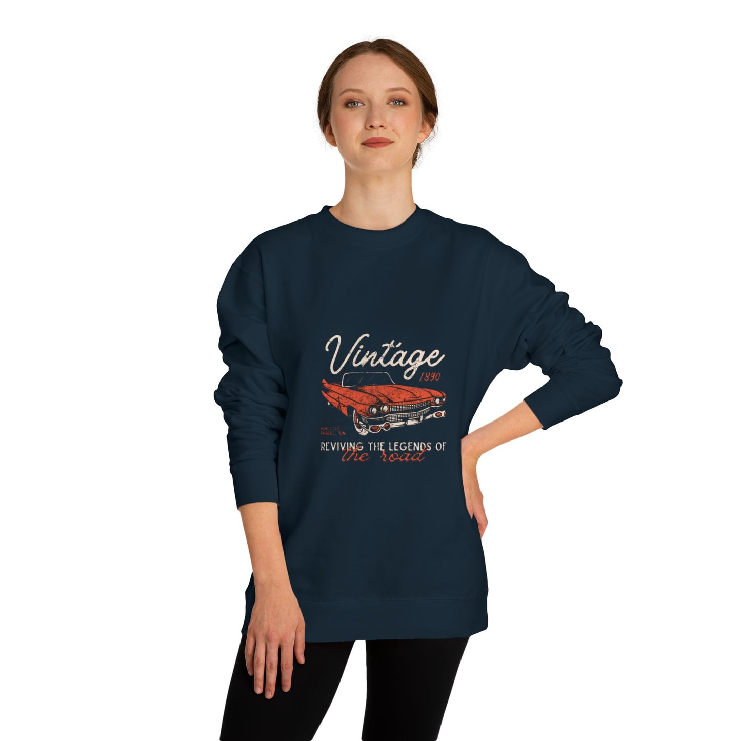 Vintage Car Crew Neck Sweatshirt - Retro Auto Design, Gift for Car Enthusiasts, Classic Car Lover, Vintage Apparel