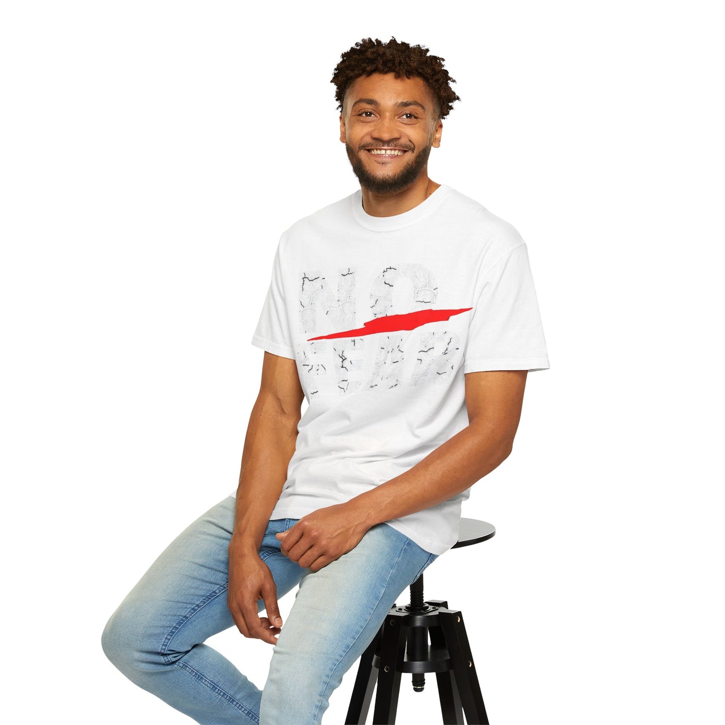 Garment-Dyed T-Shirt with Bold Red Design - Casual Streetwear, Graphic Tee, Everyday Wear, Gift for Him/Her, Artsy Vibes