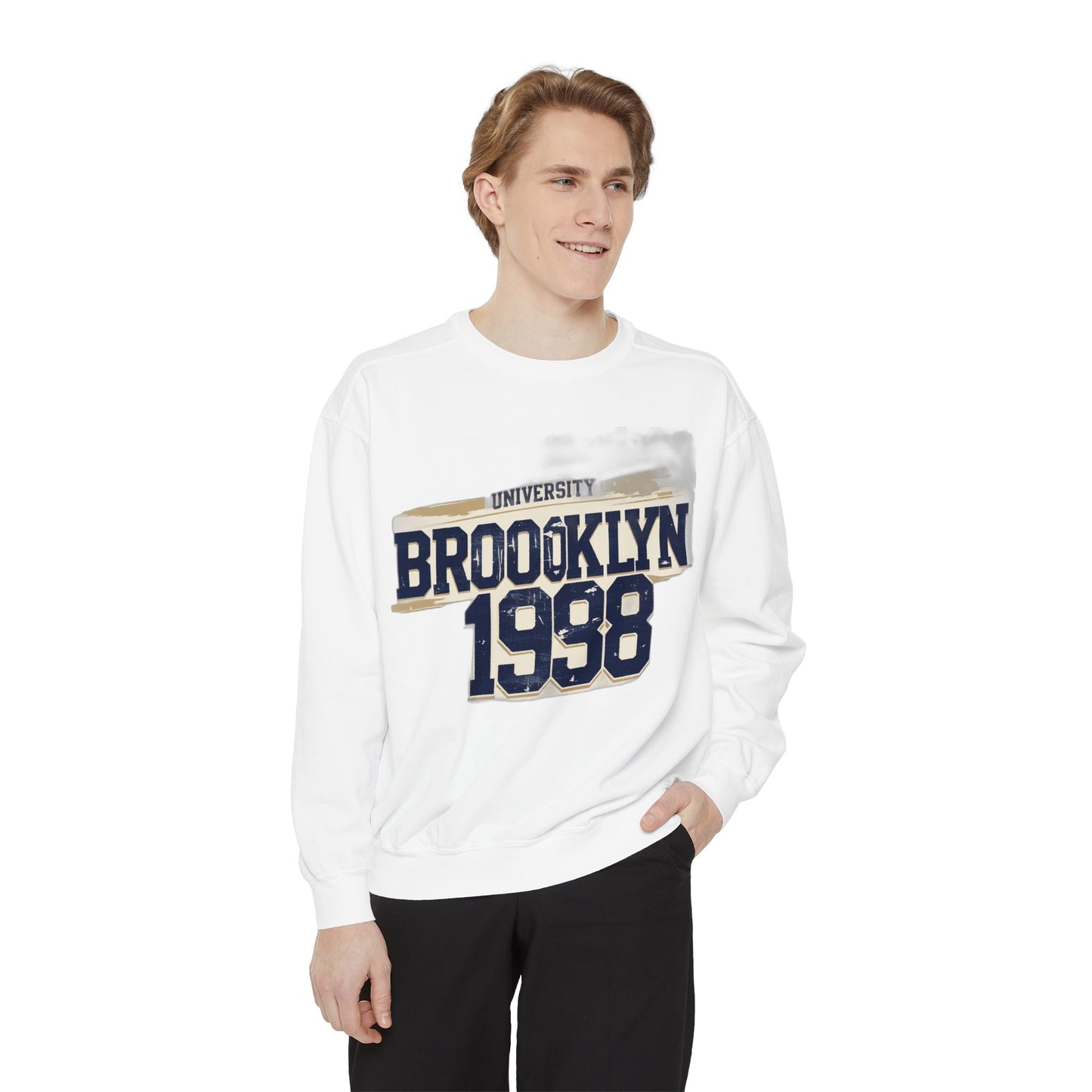 Brooklyn University Vintage Sweat Shirt, Casual Wear, College Apparel, Retro Style
