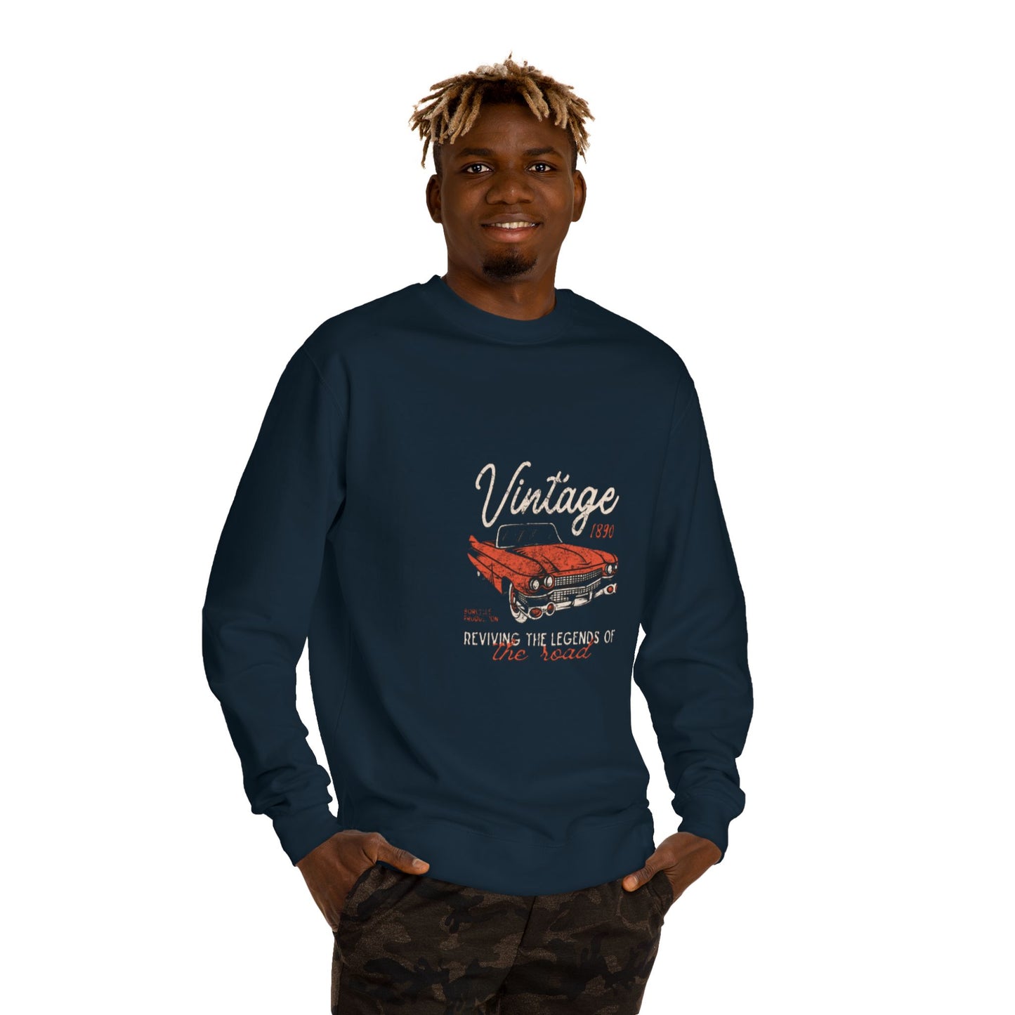 Vintage Car Crew Neck Sweatshirt - Retro Auto Design, Gift for Car Enthusiasts, Classic Car Lover, Vintage Apparel