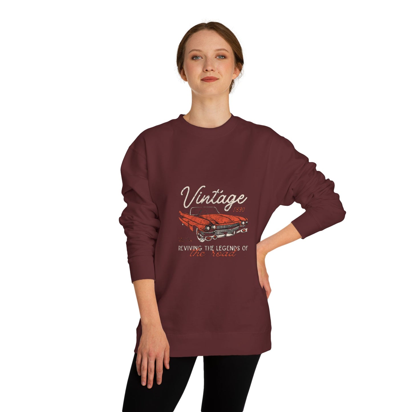 Vintage Car Crew Neck Sweatshirt - Retro Auto Design, Gift for Car Enthusiasts, Classic Car Lover, Vintage Apparel