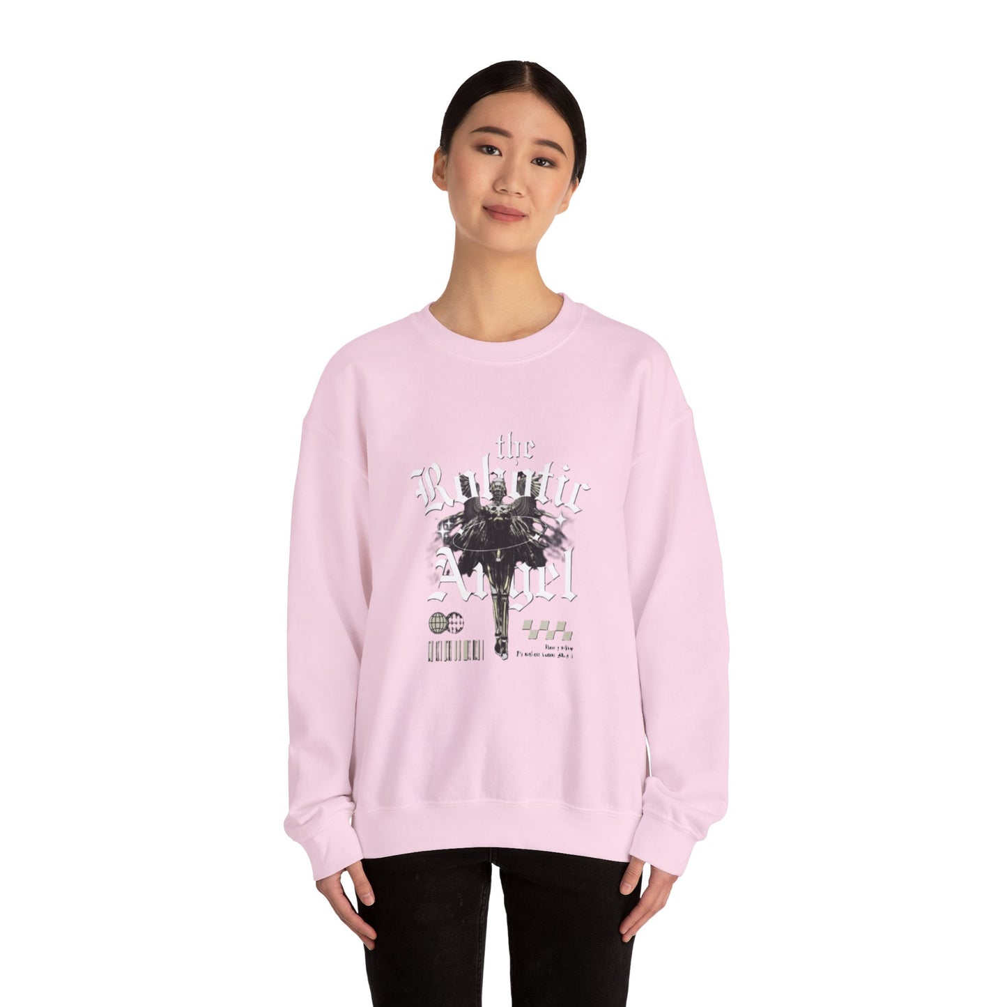 Robotic Angel Sweatshirt, Cozy Crewneck, Unique Graphic Sweatshirt, Perfect Gift, Trendy Streetwear, Perfect for Every Season