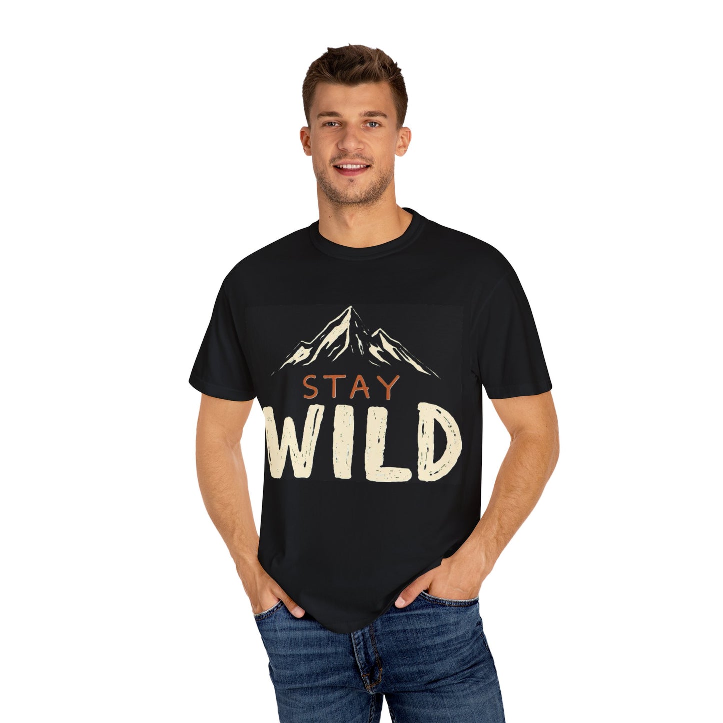 Stay Wild Garment-Dyed T-Shirt, Adventure Tee, Nature Lover Gift, Outdoor Apparel, Casual Wear, Travel Shirt