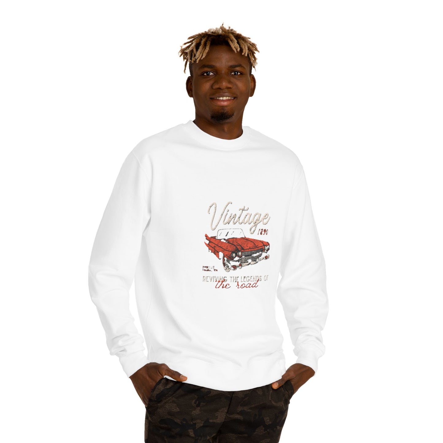 Vintage Car Crew Neck Sweatshirt - Retro Auto Design, Gift for Car Enthusiasts, Classic Car Lover, Vintage Apparel
