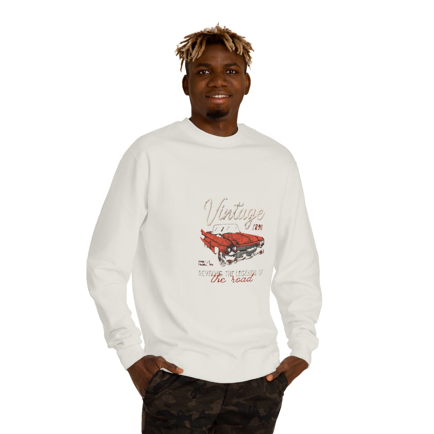 Vintage Car Crew Neck Sweatshirt - Retro Auto Design, Gift for Car Enthusiasts, Classic Car Lover, Vintage Apparel