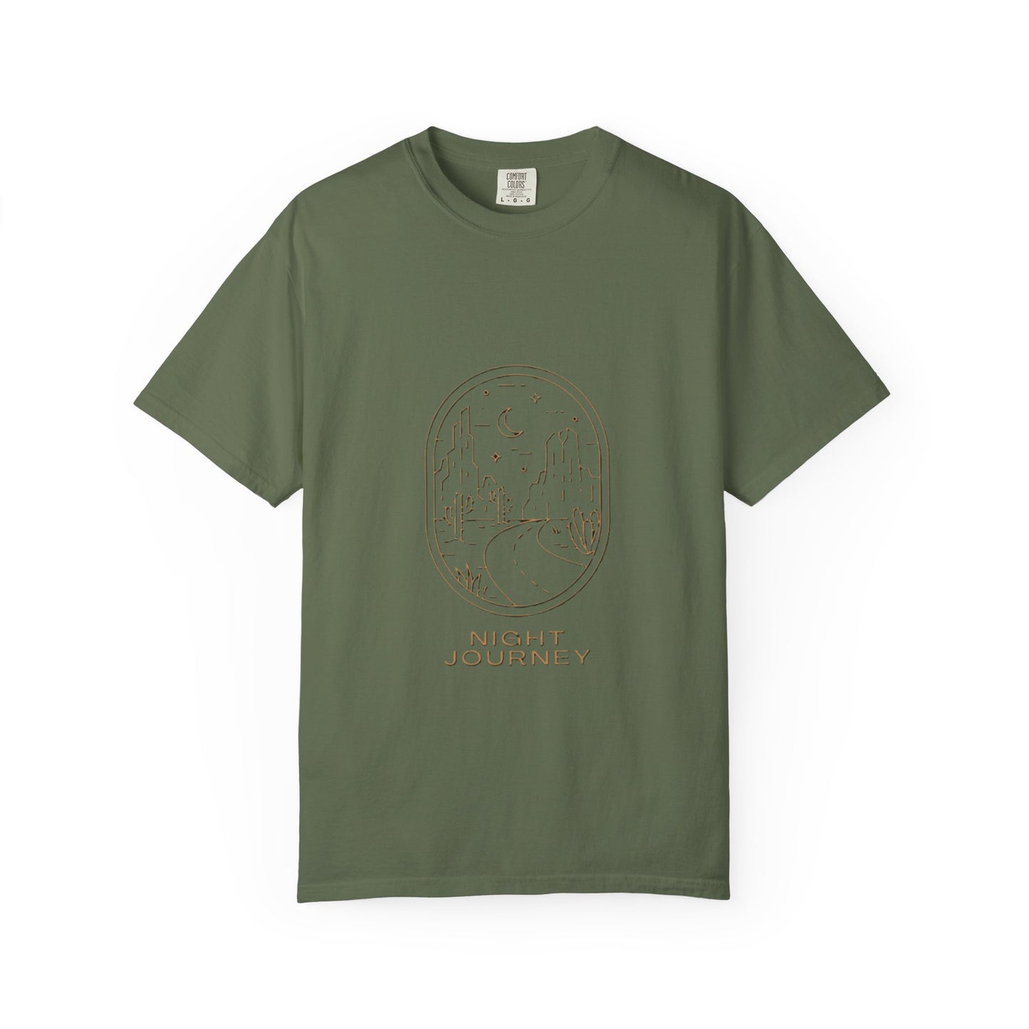 Night Journey Garment-Dyed T-Shirt, Bohemian Tee, Travel Shirt, Adventure Apparel, Gift for Wanderers, Night Sky Fashion