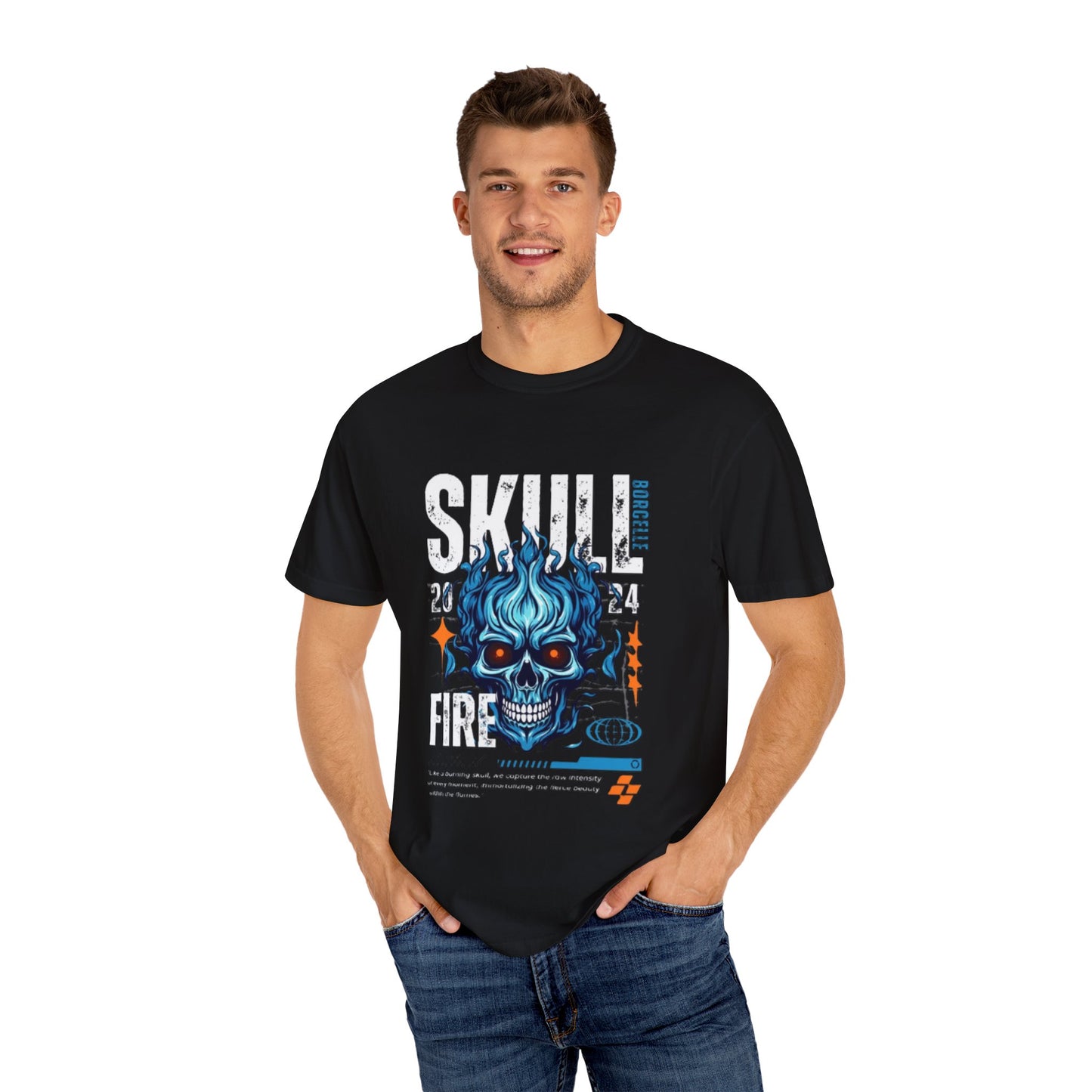 Skull Fire T-Shirt | Edgy Graphic Tee for Casual Wear, Perfect for Halloween, Music Festivals, Gift for Him/Her, Skull Lovers