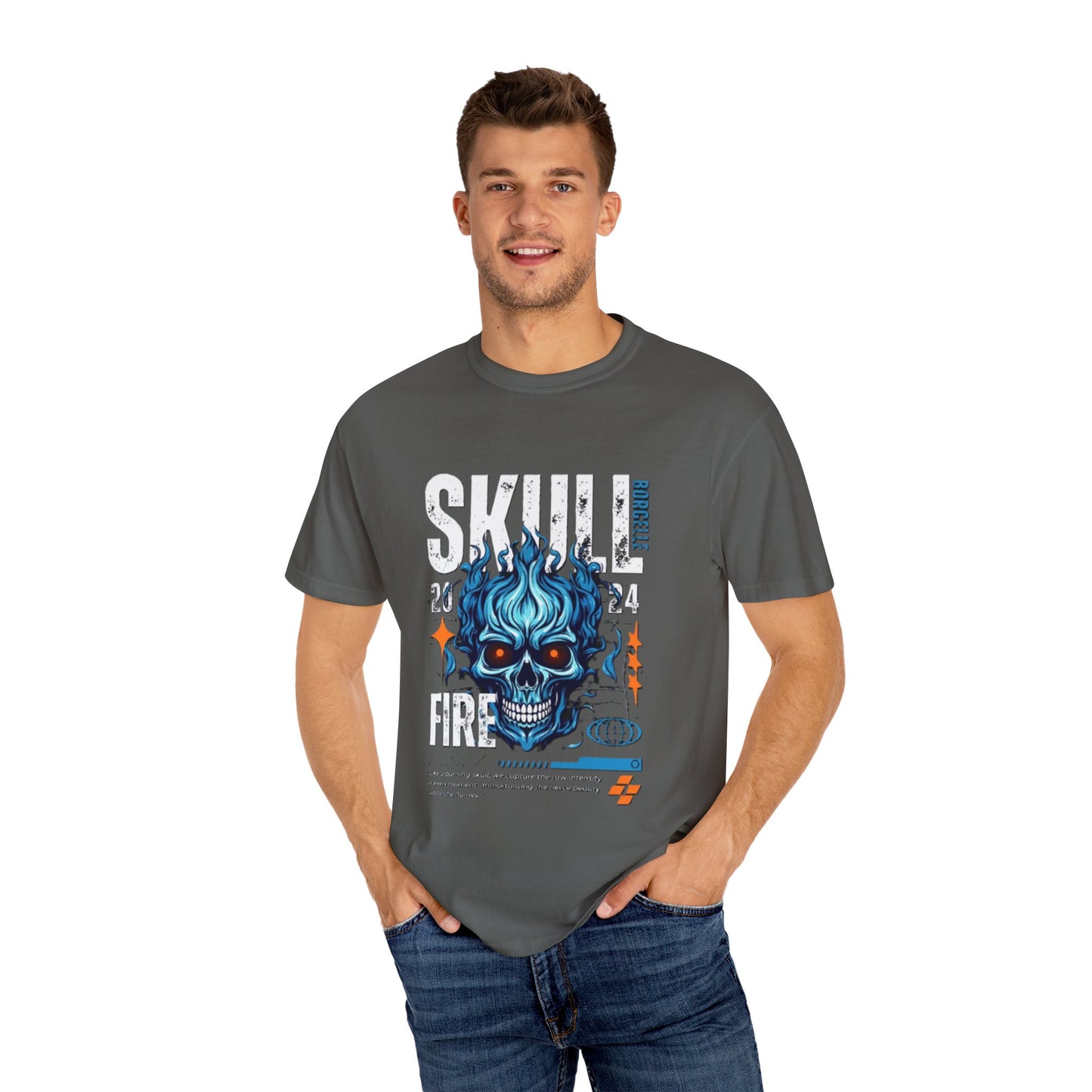 Skull Fire T-Shirt | Edgy Graphic Tee for Casual Wear, Perfect for Halloween, Music Festivals, Gift for Him/Her, Skull Lovers