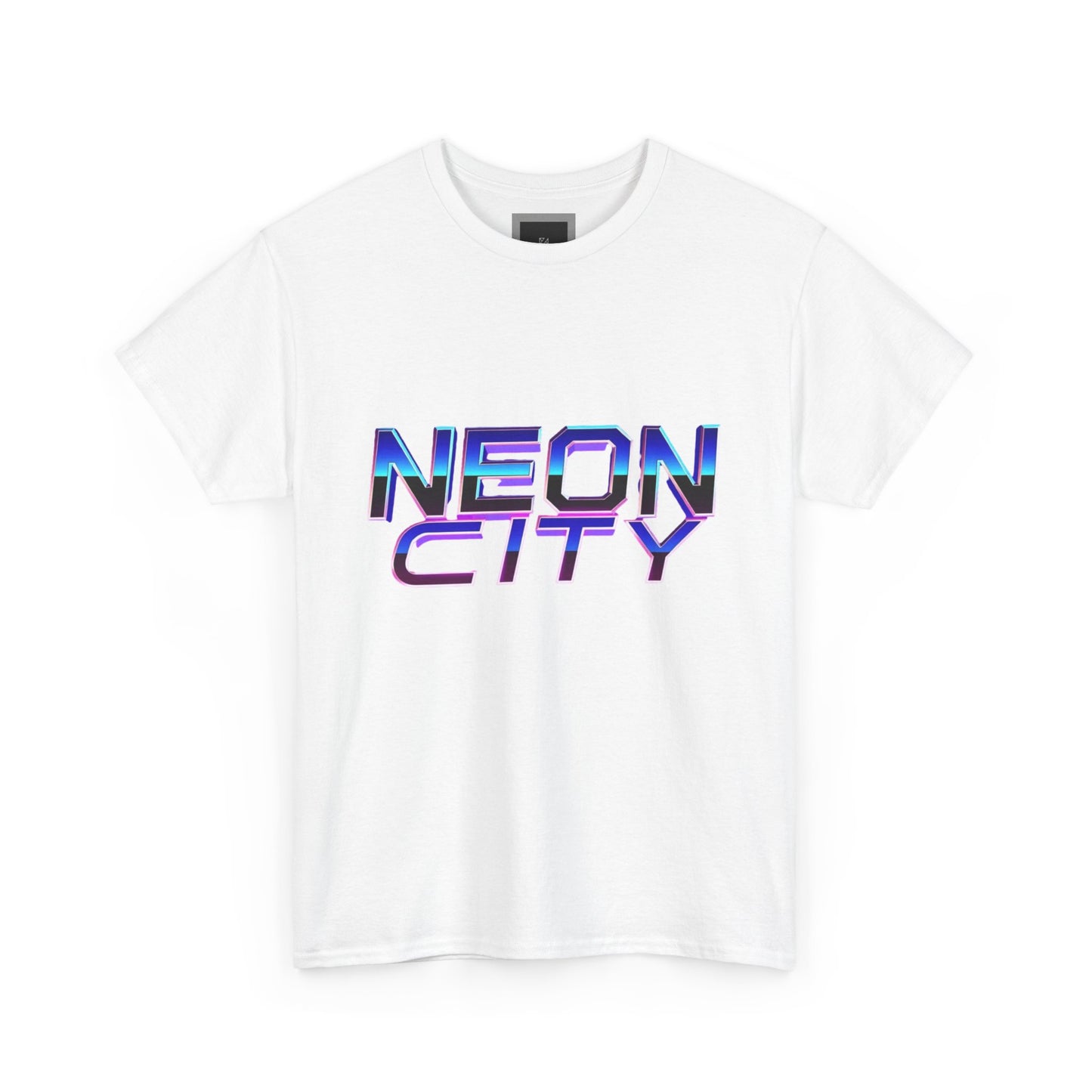 Neon City Heavy Cotton Tee | Retro Graphic Tee, Streetwear Shirt, Gamer Apparel, Festival Clothing, Gift for Him/Her