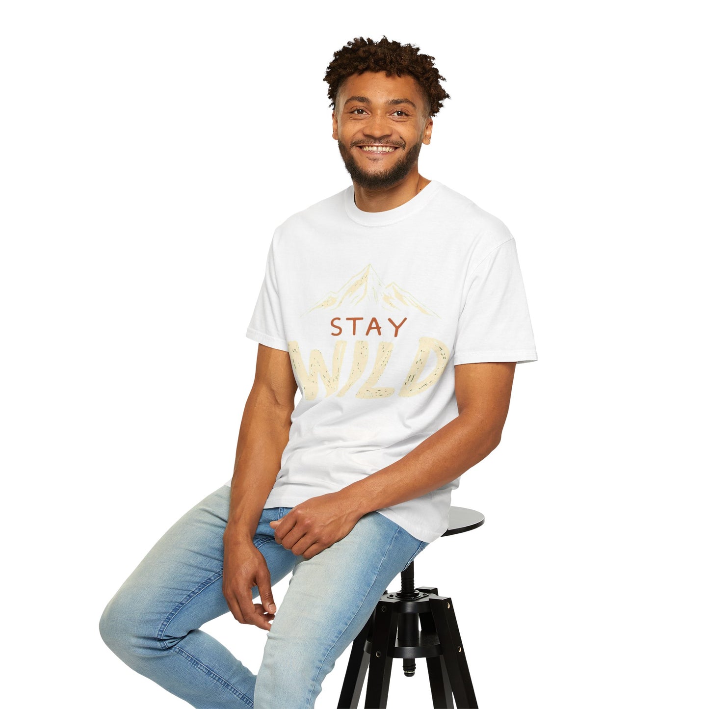 Stay Wild Garment-Dyed T-Shirt, Adventure Tee, Nature Lover Gift, Outdoor Apparel, Casual Wear, Travel Shirt