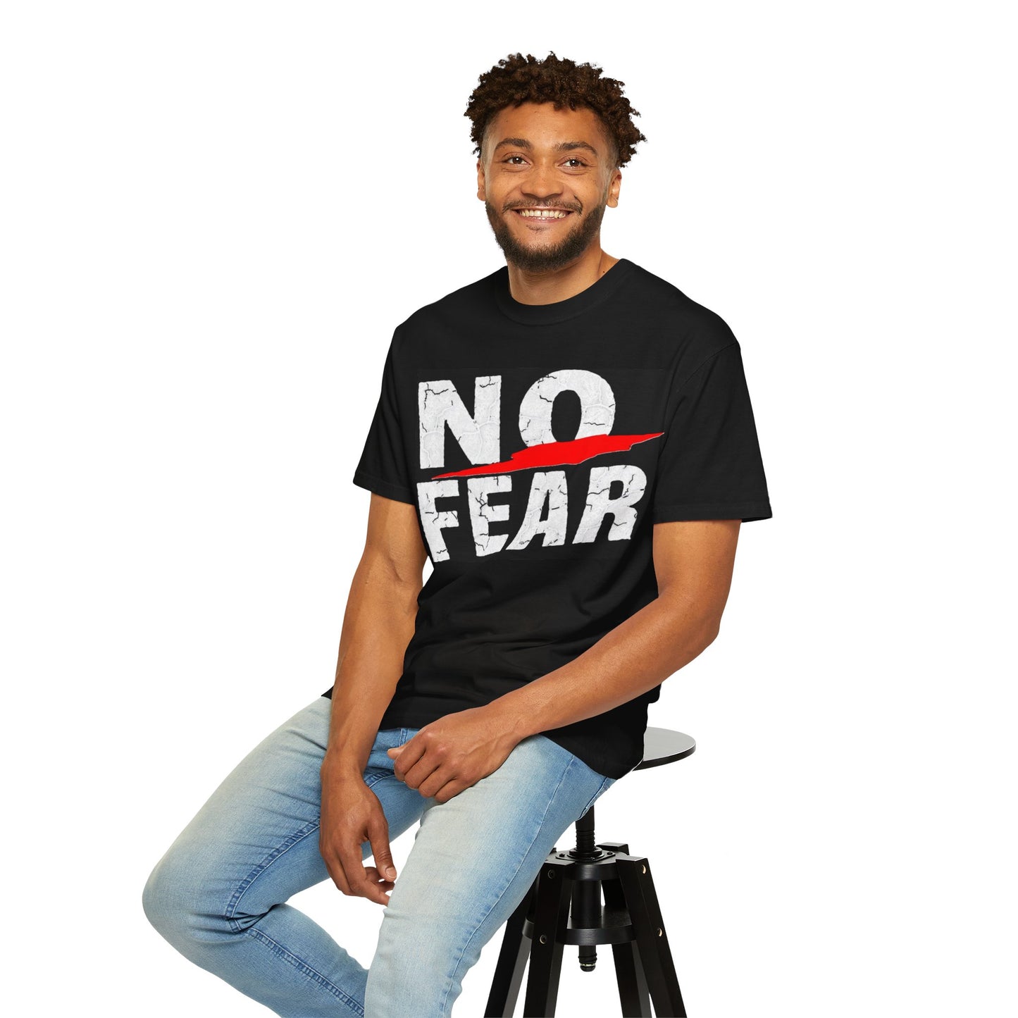 Garment-Dyed T-Shirt with Bold Red Design - Casual Streetwear, Graphic Tee, Everyday Wear, Gift for Him/Her, Artsy Vibes