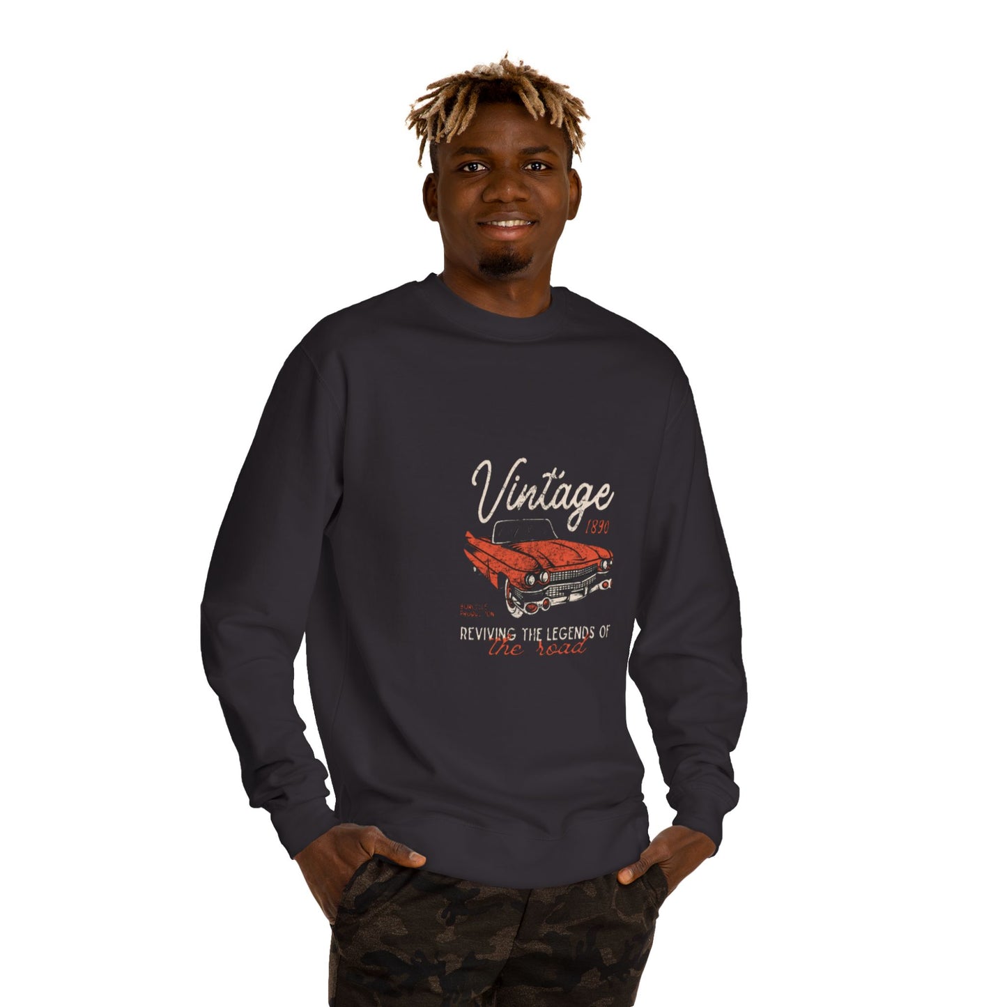 Vintage Car Crew Neck Sweatshirt - Retro Auto Design, Gift for Car Enthusiasts, Classic Car Lover, Vintage Apparel