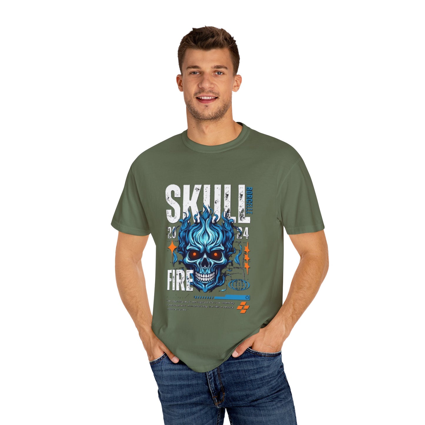 Skull Fire T-Shirt | Edgy Graphic Tee for Casual Wear, Perfect for Halloween, Music Festivals, Gift for Him/Her, Skull Lovers