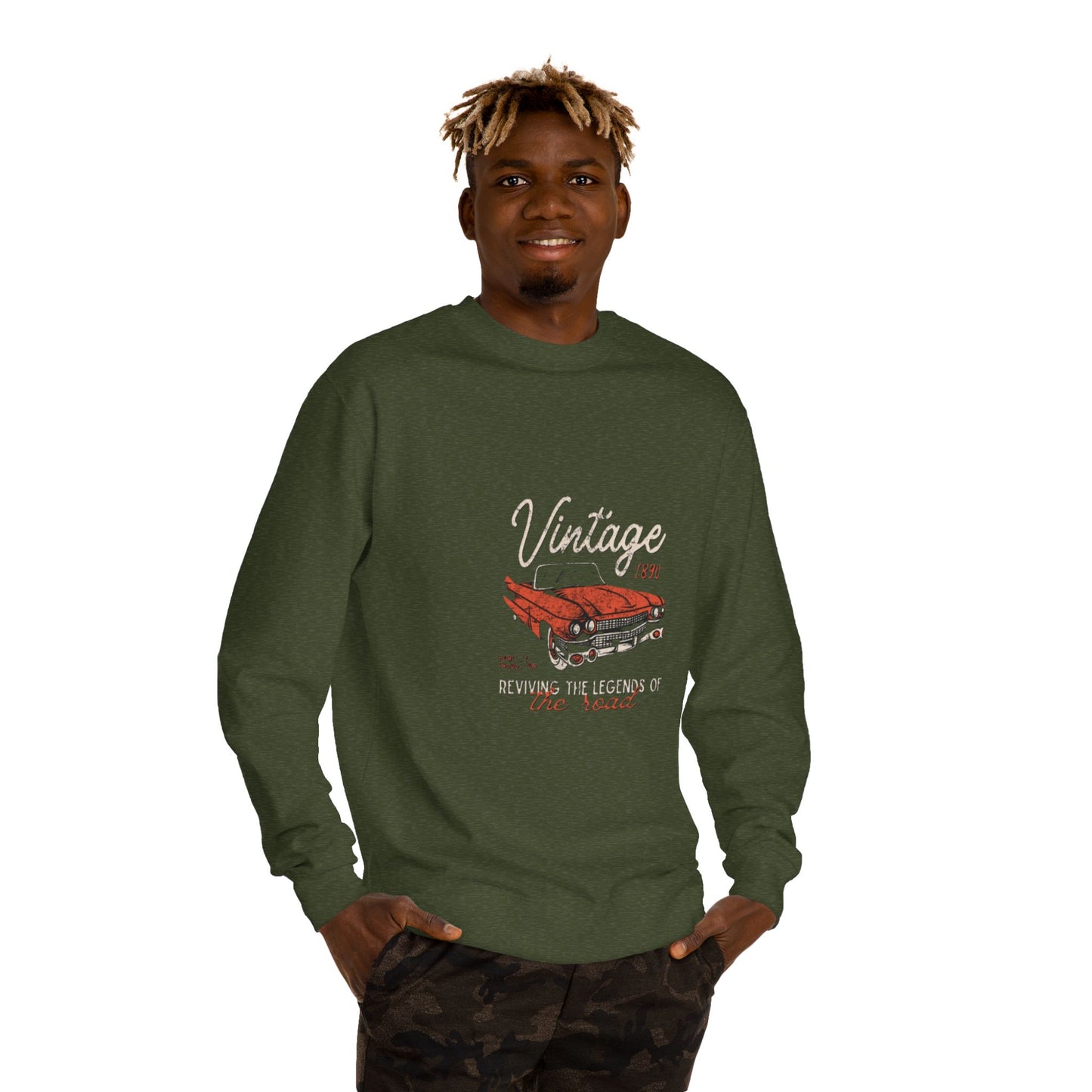 Vintage Car Crew Neck Sweatshirt - Retro Auto Design, Gift for Car Enthusiasts, Classic Car Lover, Vintage Apparel