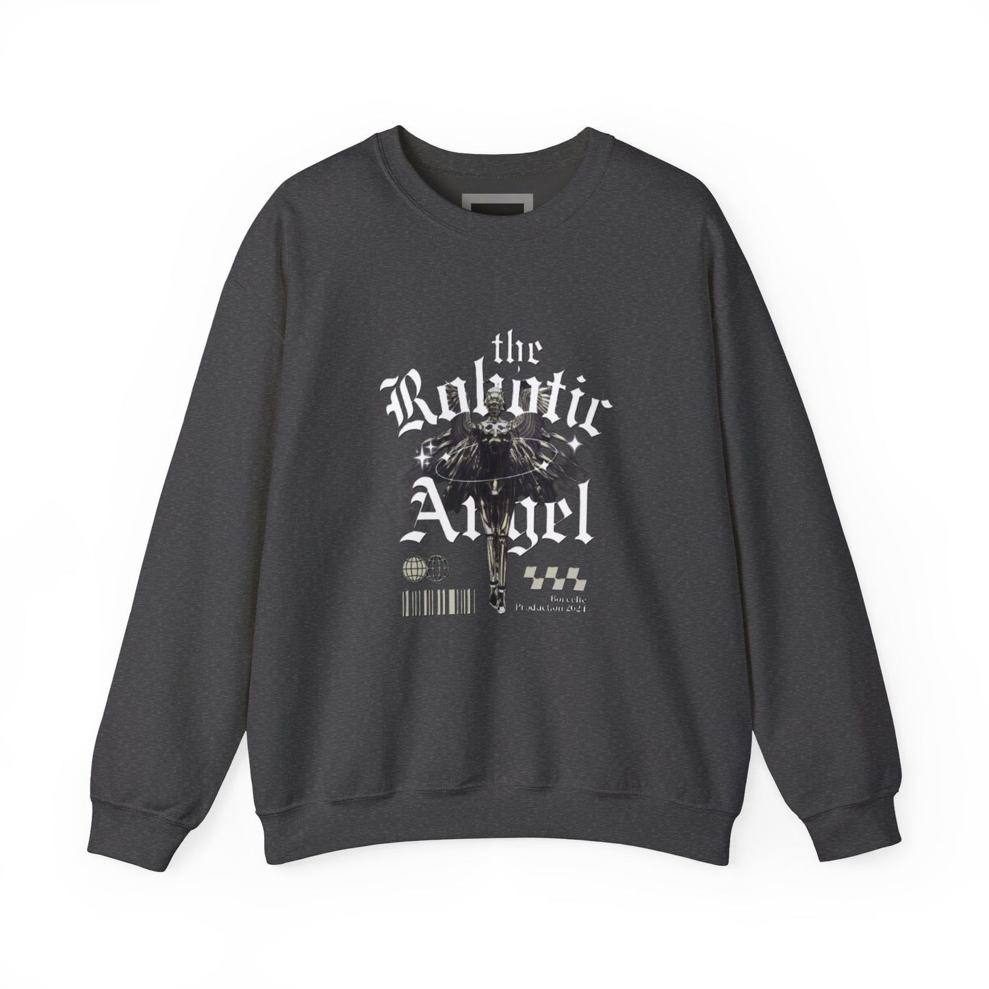 Robotic Angel Sweatshirt, Cozy Crewneck, Unique Graphic Sweatshirt, Perfect Gift, Trendy Streetwear, Perfect for Every Season