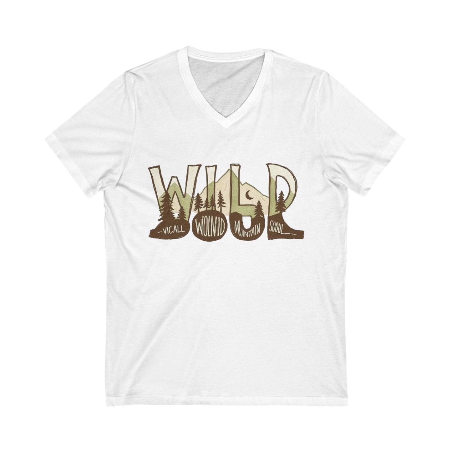 Wild Nature V-Neck Tee | Outdoor Adventure Shirt, Camping Gift, Wilderness Top, Nature Lover Apparel, Eco-Friendly Fashion