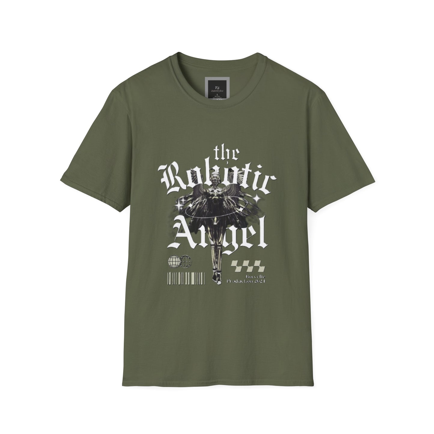 Gothic Graphic Tee | The Robotic Angel | Softstyle T-Shirt | Vintage Streetwear | Art Lover Gift | Casual Outfit Essential