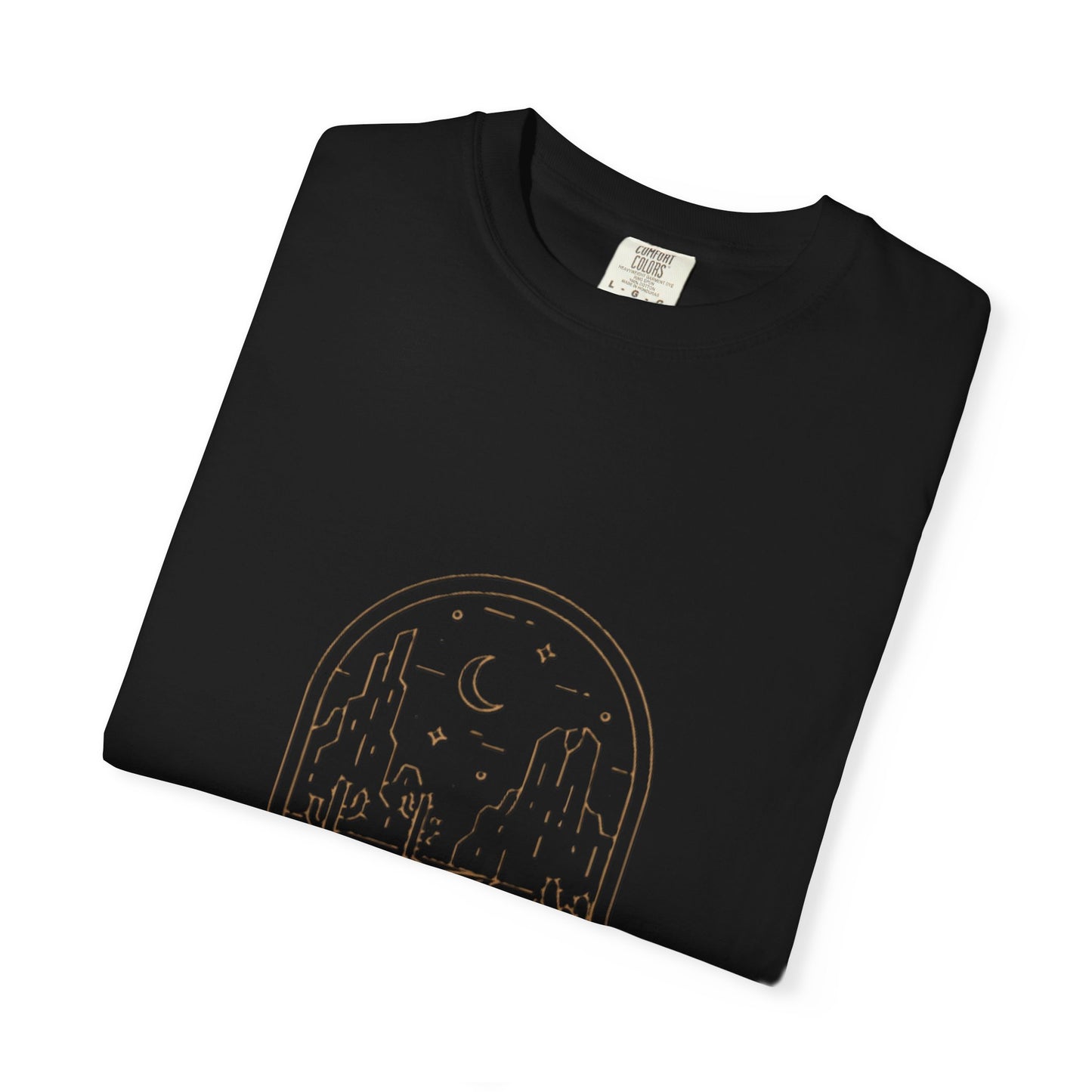 Night Journey Garment-Dyed T-Shirt, Bohemian Tee, Travel Shirt, Adventure Apparel, Gift for Wanderers, Night Sky Fashion