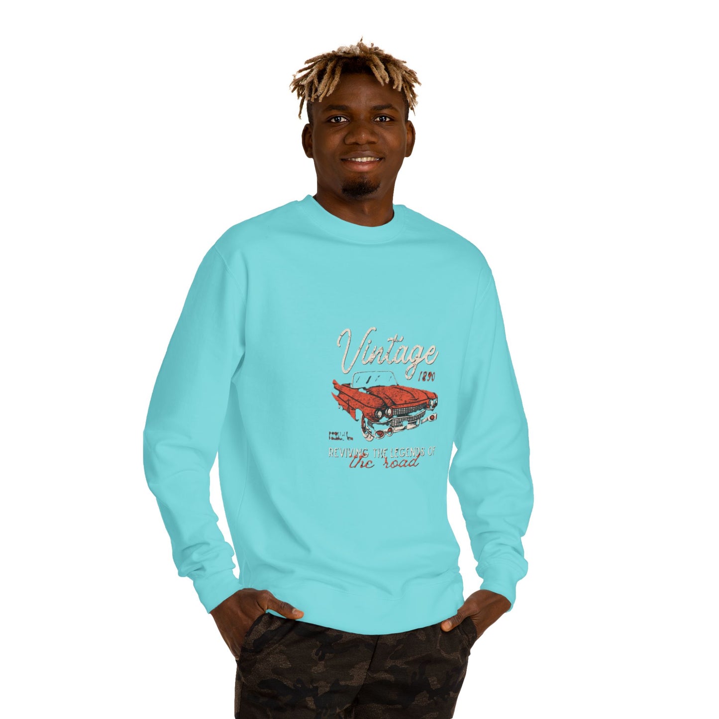 Vintage Car Crew Neck Sweatshirt - Retro Auto Design, Gift for Car Enthusiasts, Classic Car Lover, Vintage Apparel