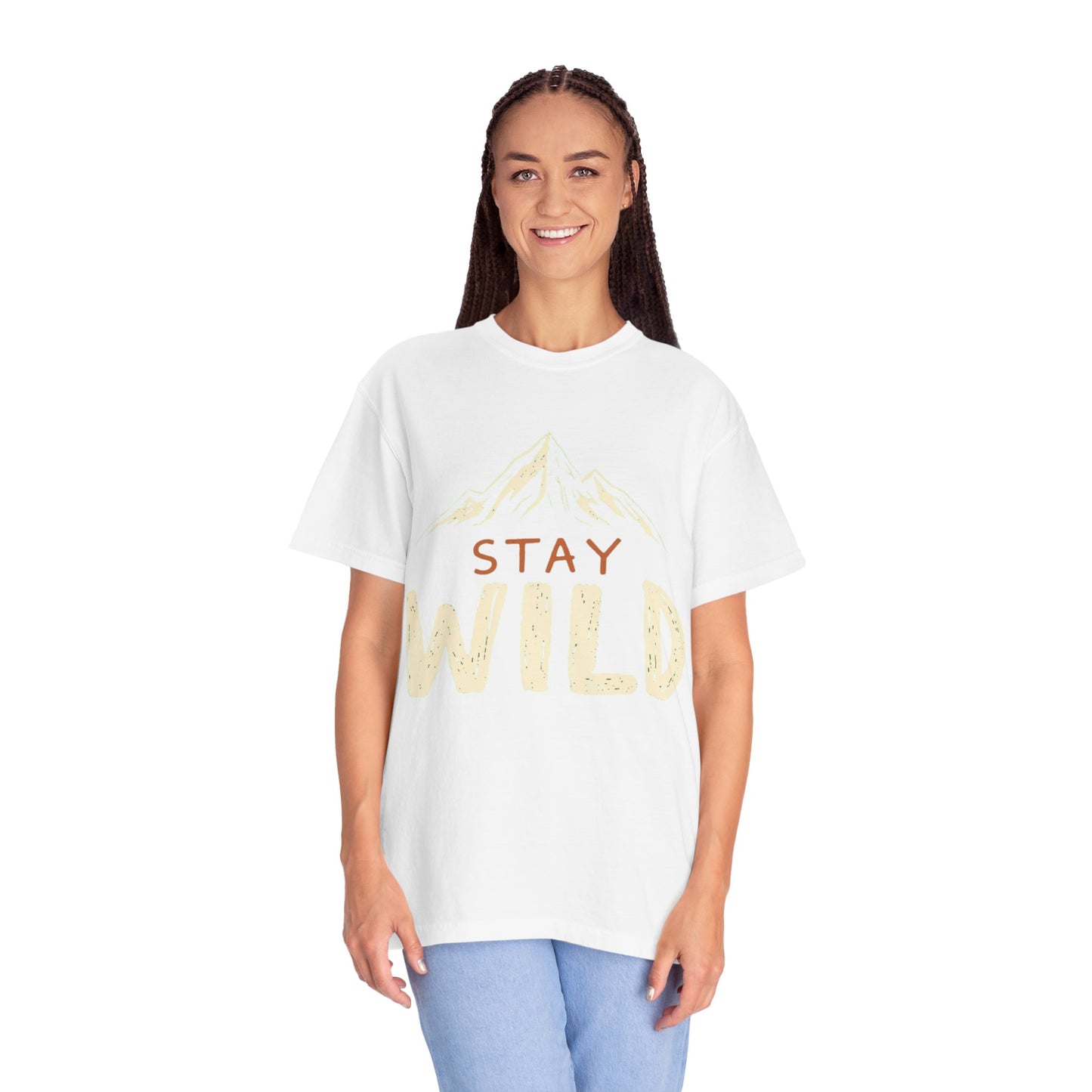 Stay Wild Garment-Dyed T-Shirt, Adventure Tee, Nature Lover Gift, Outdoor Apparel, Casual Wear, Travel Shirt