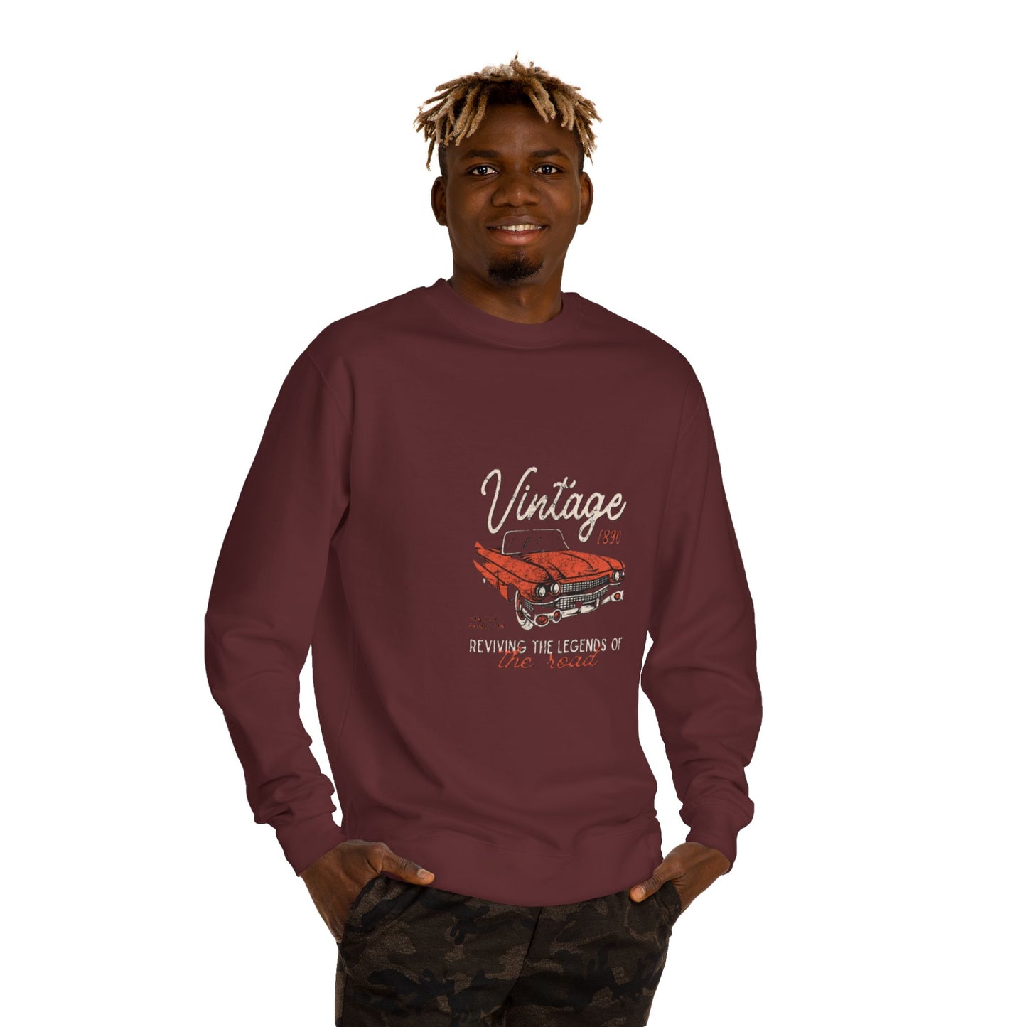 Vintage Car Crew Neck Sweatshirt - Retro Auto Design, Gift for Car Enthusiasts, Classic Car Lover, Vintage Apparel