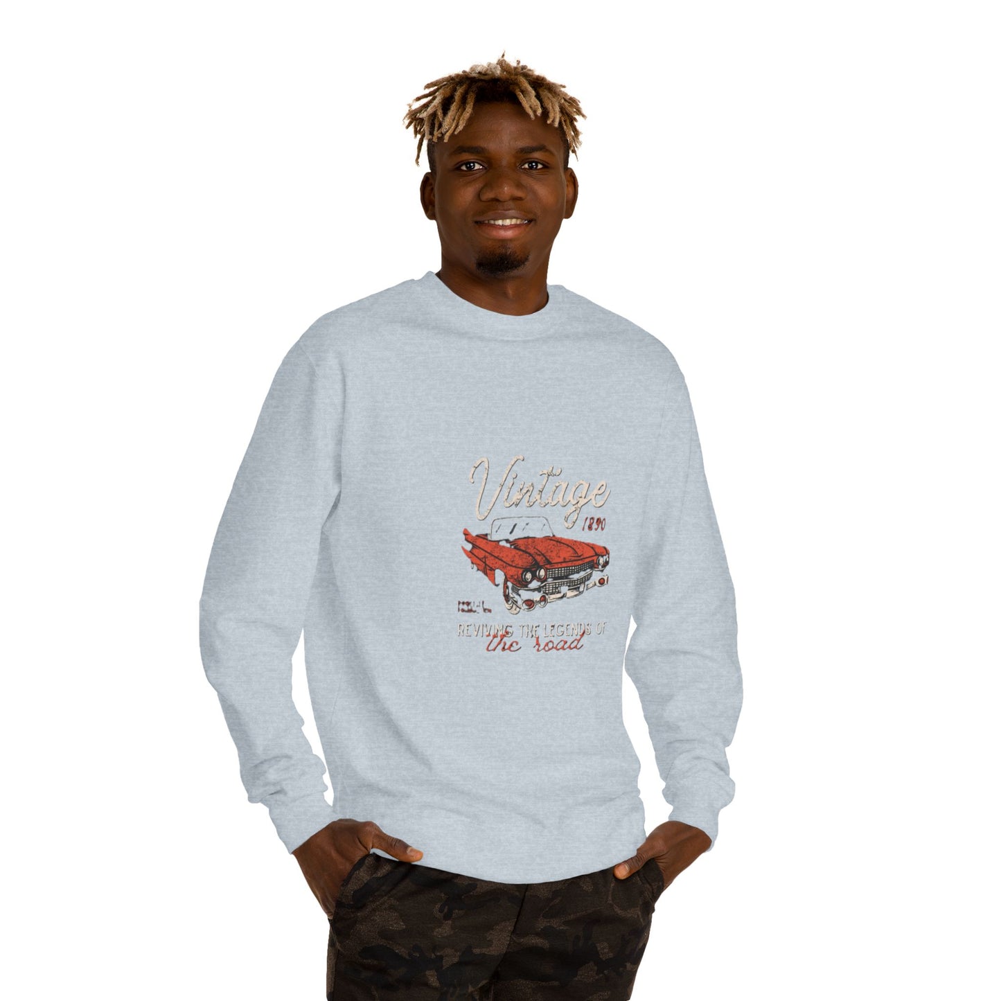 Vintage Car Crew Neck Sweatshirt - Retro Auto Design, Gift for Car Enthusiasts, Classic Car Lover, Vintage Apparel