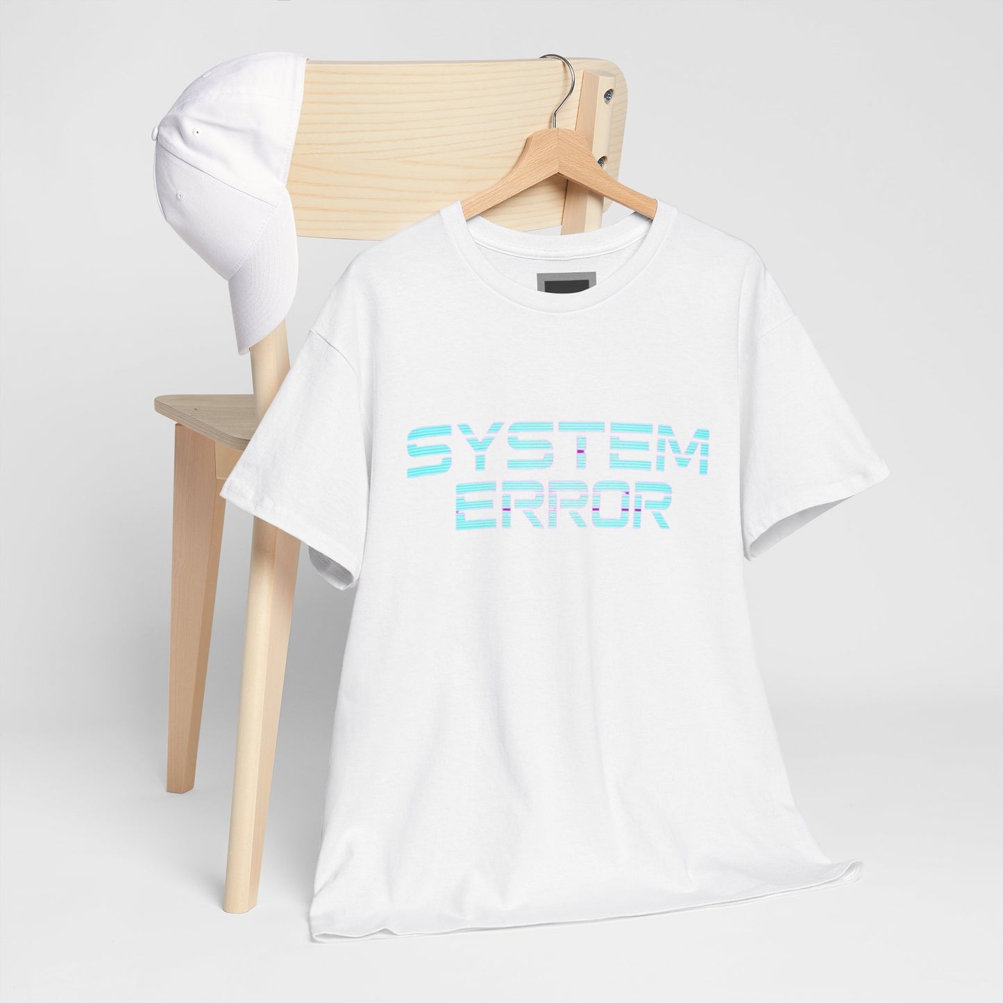 System Error Heavy Cotton Tee, Retro Graphic Shirt, Tech Humor Tee, Casual Everyday Wear, Gift for Geeks, Unique Statement T-Shirt
