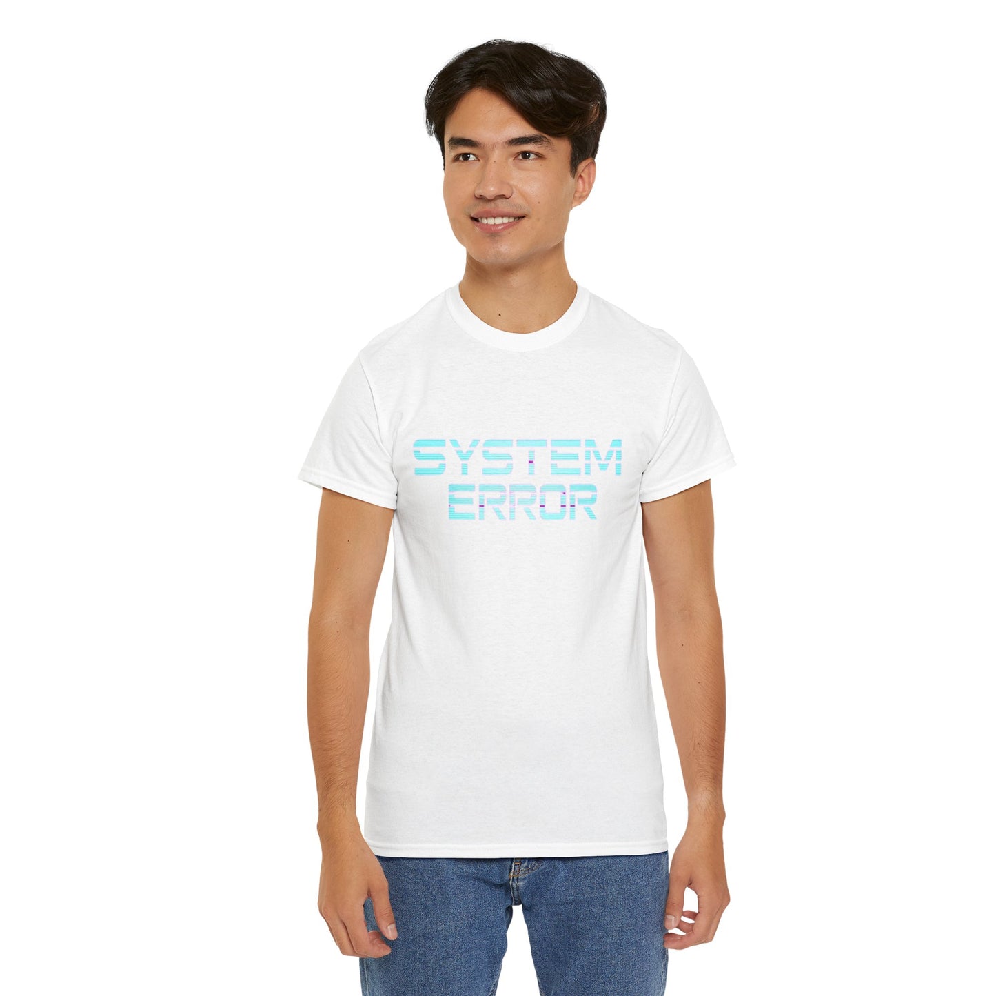System Error Heavy Cotton Tee, Retro Graphic Shirt, Tech Humor Tee, Casual Everyday Wear, Gift for Geeks, Unique Statement T-Shirt