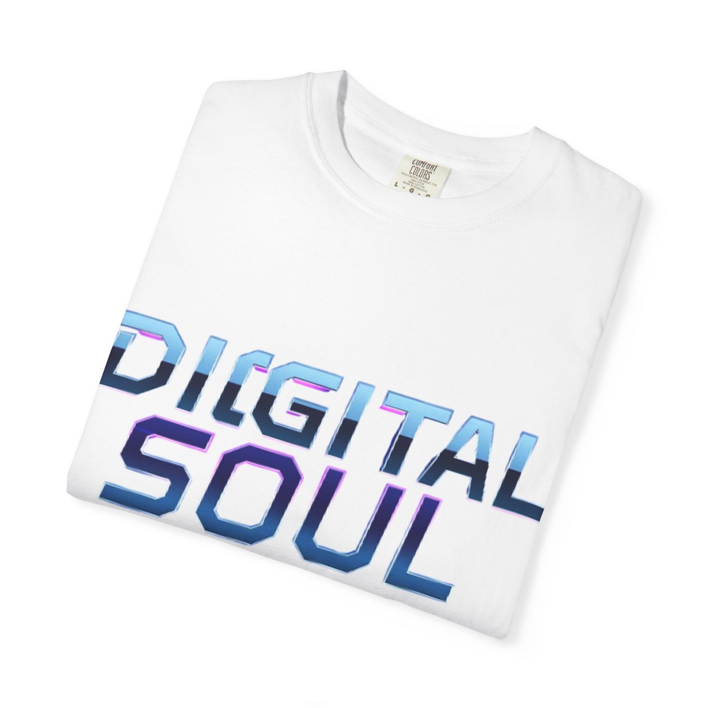 Digital Soul Garment-Dyed T-Shirt, Trendy Graphic Tee, Unique Fashion Statement, Gifts for Tech Lovers, Casual Everyday Wear