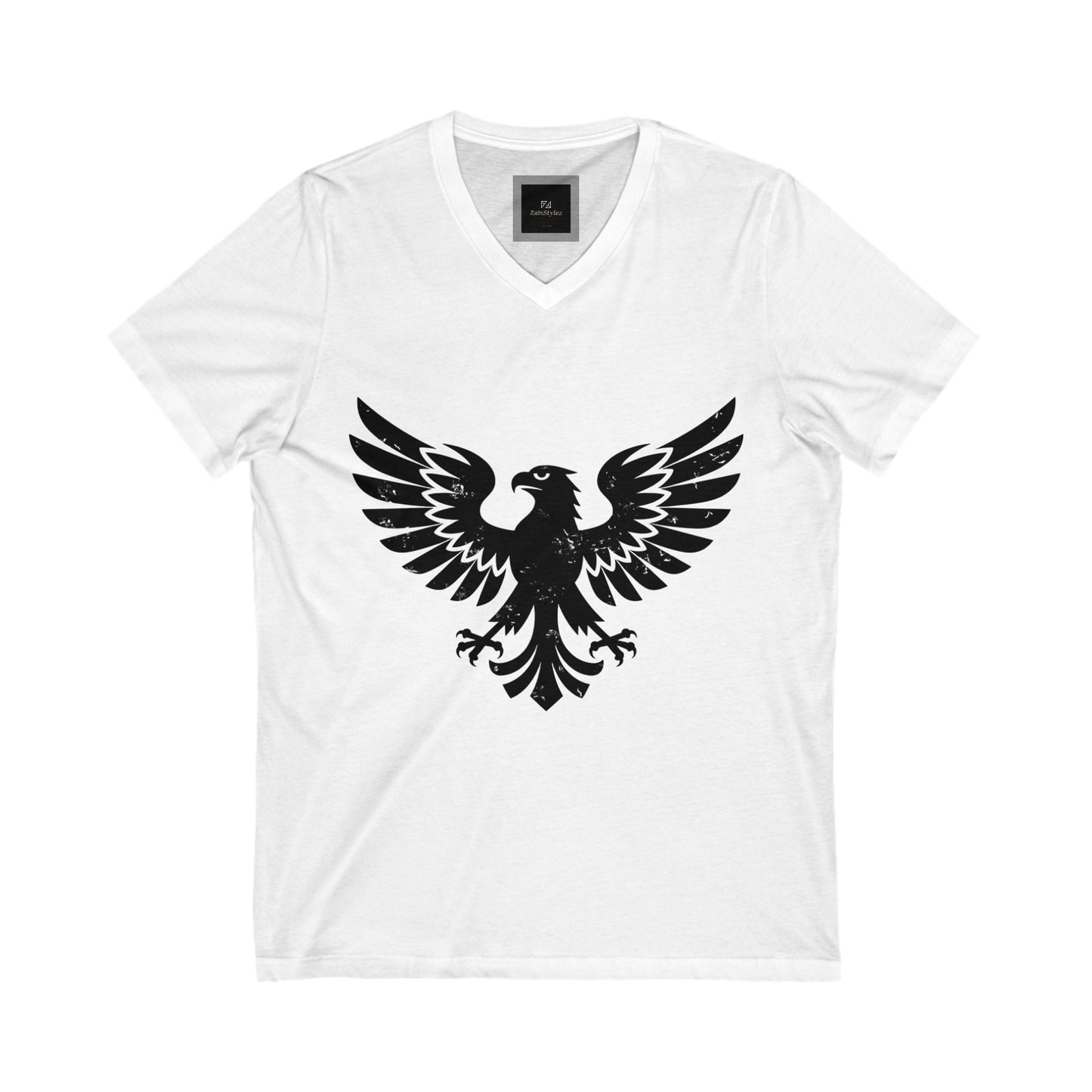 Black Eagle V-Neck Tee for Nature Lovers,T-Shirt, Casual Wear, Wildlife Shirt, Gift for Outdoor Enthusiasts, Adventure Tee