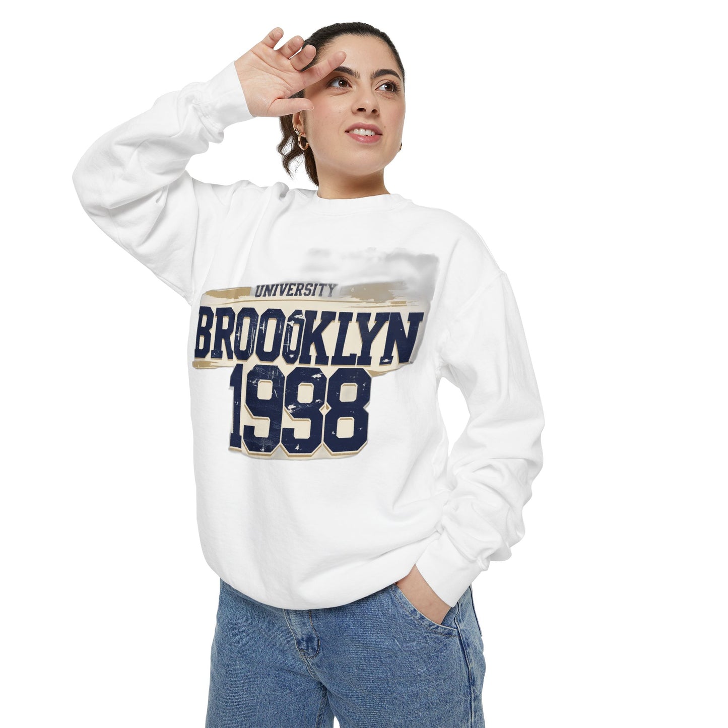 Brooklyn University Vintage Sweat Shirt, Casual Wear, College Apparel, Retro Style