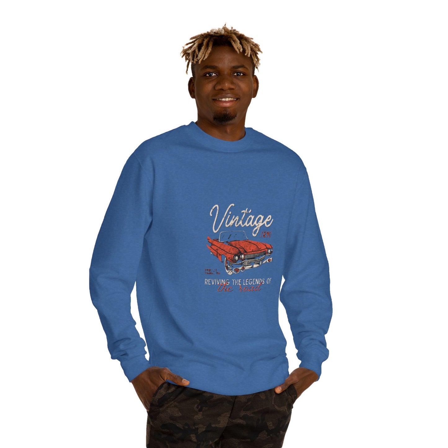 Vintage Car Crew Neck Sweatshirt - Retro Auto Design, Gift for Car Enthusiasts, Classic Car Lover, Vintage Apparel