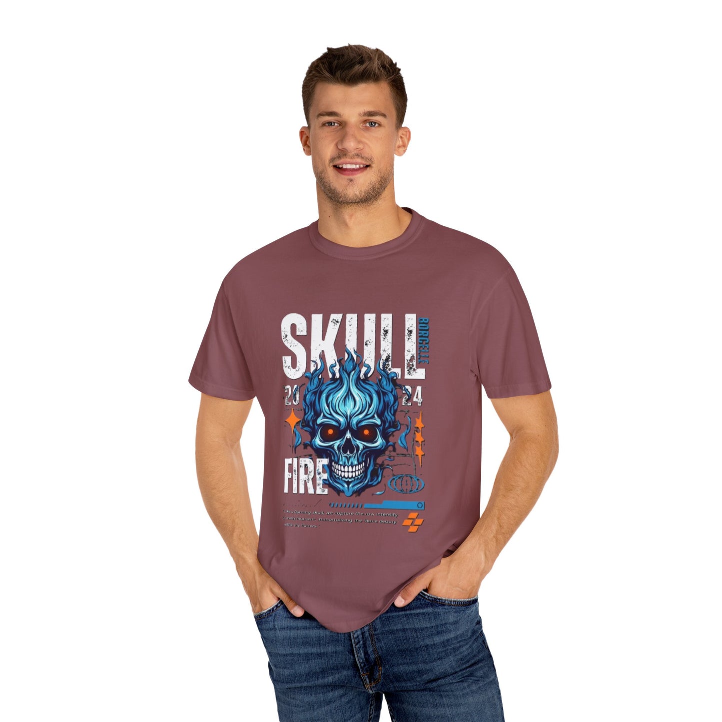 Skull Fire T-Shirt | Edgy Graphic Tee for Casual Wear, Perfect for Halloween, Music Festivals, Gift for Him/Her, Skull Lovers