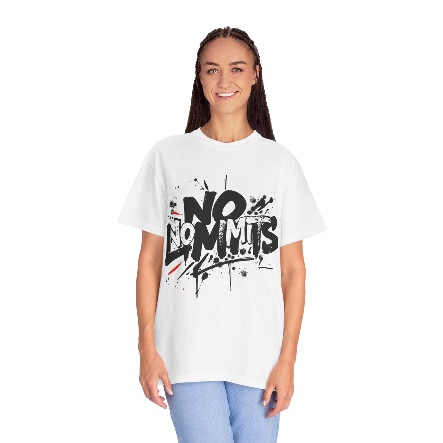 No Limits Garment-Dyed T-Shirt | Bold Graphic Tee for Everyday Wear, Streetwear, Gift for Him/Her, Casual Style