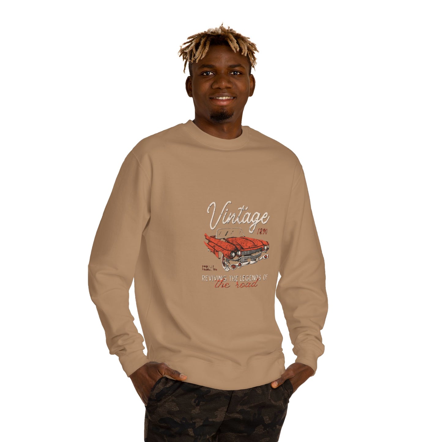 Vintage Car Crew Neck Sweatshirt - Retro Auto Design, Gift for Car Enthusiasts, Classic Car Lover, Vintage Apparel