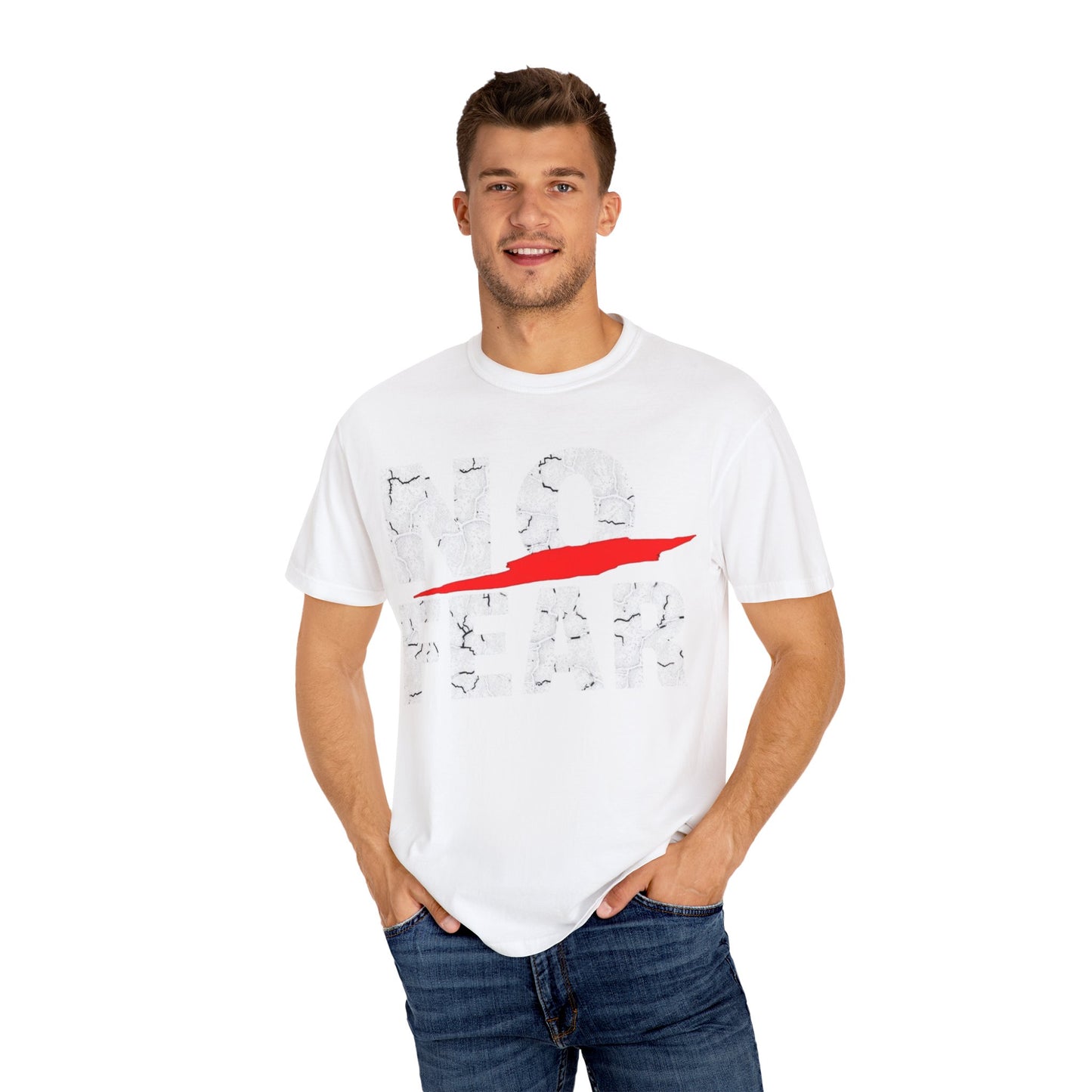 Garment-Dyed T-Shirt with Bold Red Design - Casual Streetwear, Graphic Tee, Everyday Wear, Gift for Him/Her, Artsy Vibes