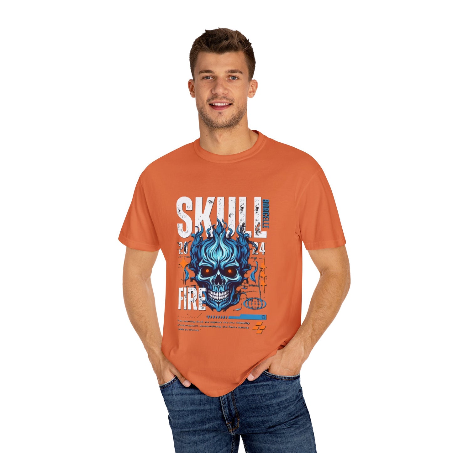 Skull Fire T-Shirt | Edgy Graphic Tee for Casual Wear, Perfect for Halloween, Music Festivals, Gift for Him/Her, Skull Lovers