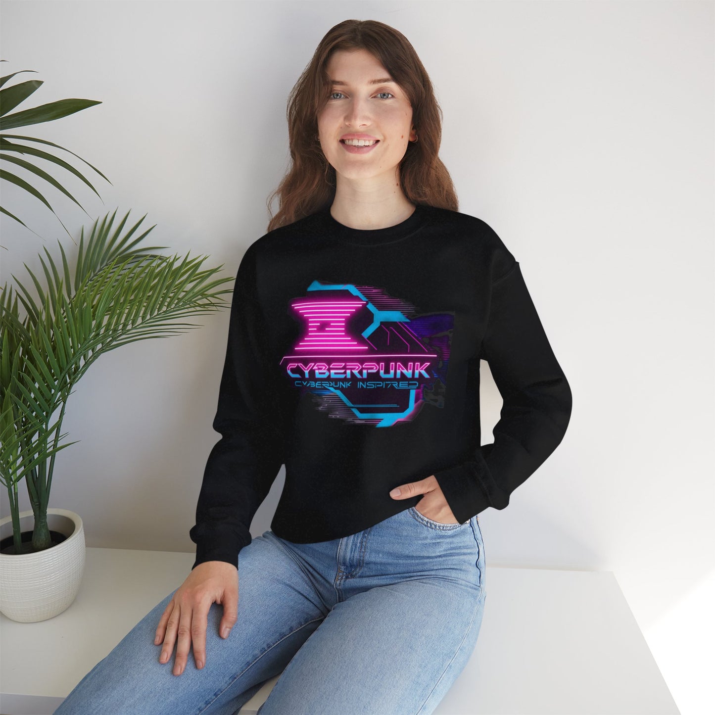 Futuristic Cyberpunk Sweatshirt,Crewneck, Streetwear, Gift for Tech Enthusiasts, Cozy Apparel