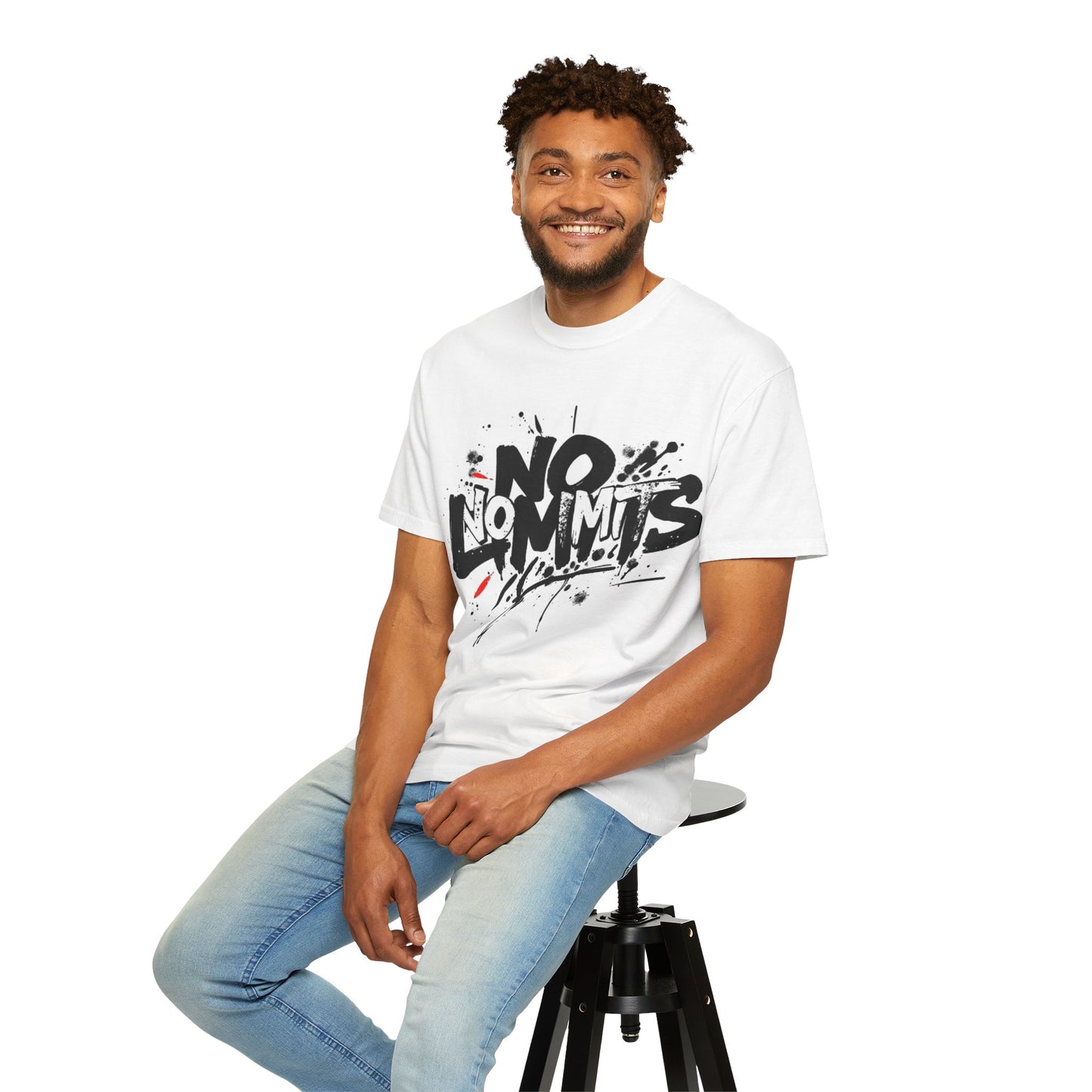 No Limits Garment-Dyed T-Shirt | Bold Graphic Tee for Everyday Wear, Streetwear, Gift for Him/Her, Casual Style